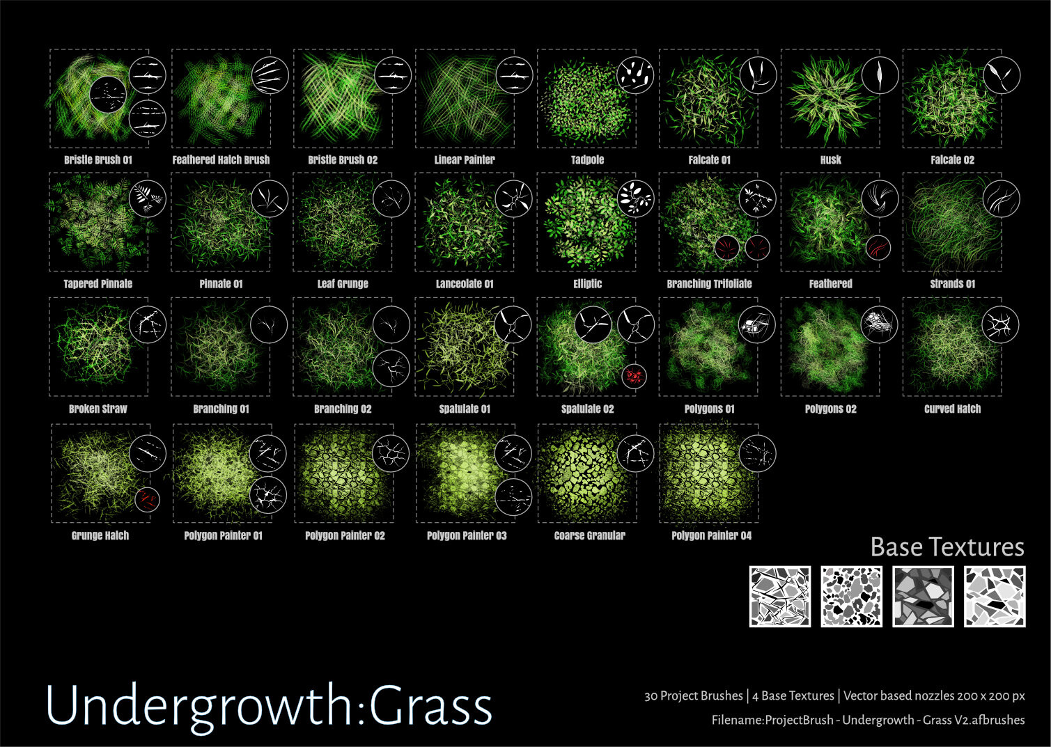 Undergrowth Grass
30 Raster Brushes