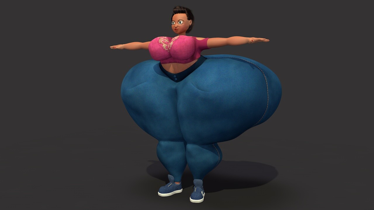 ArtStation 3D Cartoon Fat Lady