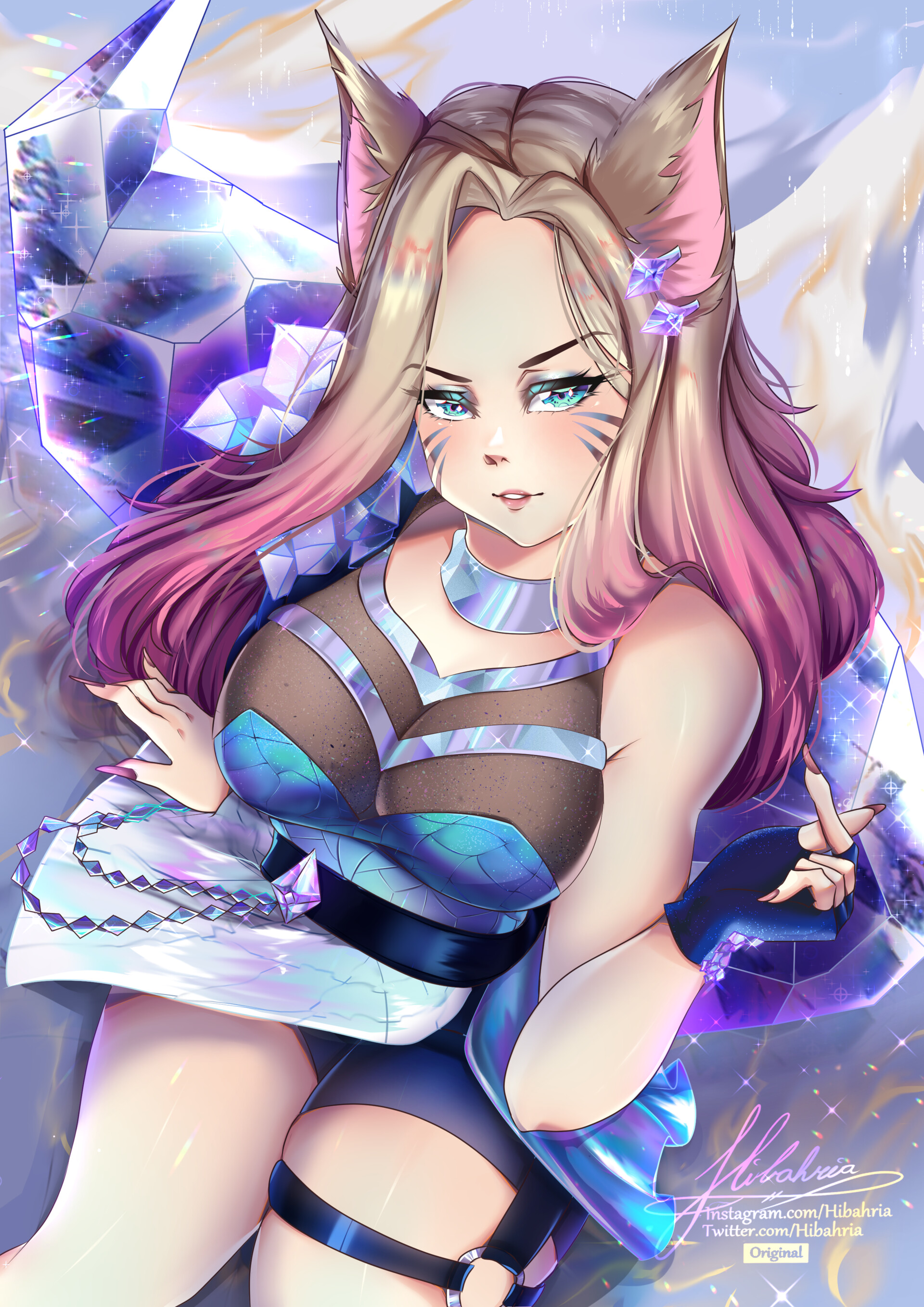 Artstation League Of Legends K Da Ahri All Out Hibahri Amber Van Der Meulen