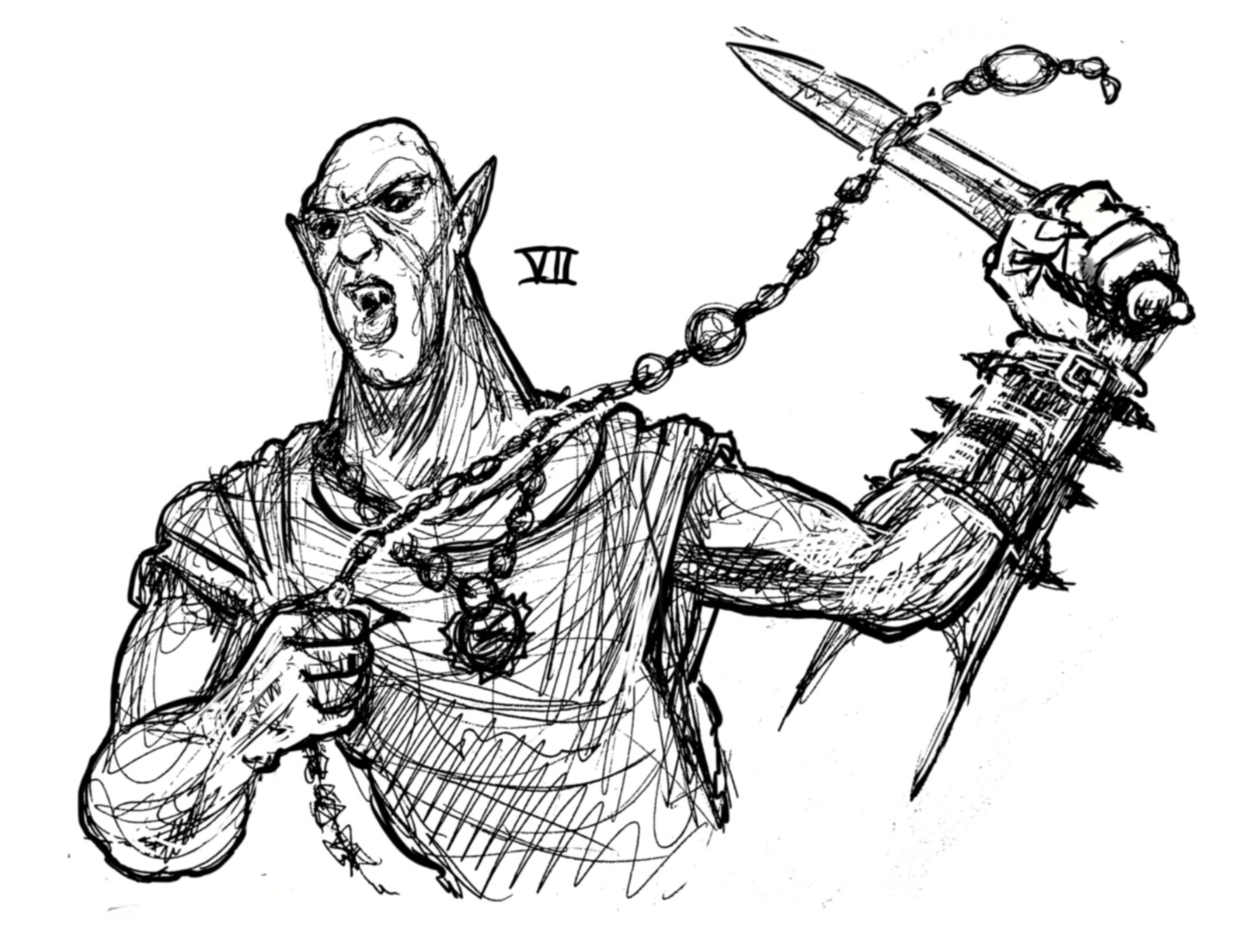 Sketch of Gladiator Strigoi.