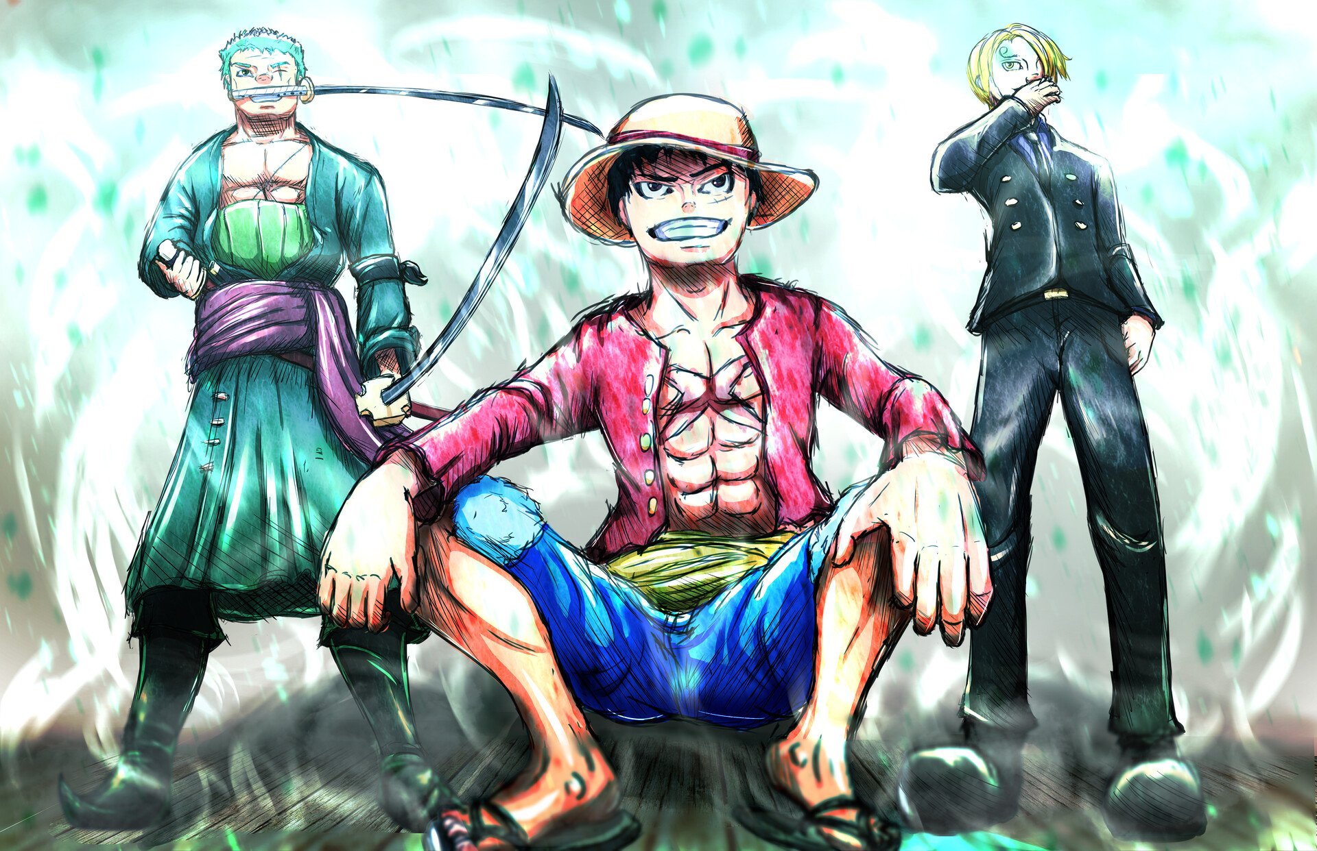 one piece monster trio time travel fanfic