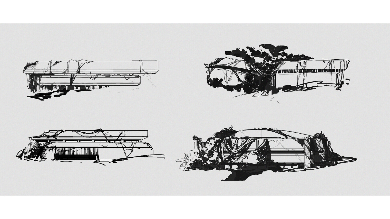 Initial sketches for the bunker
