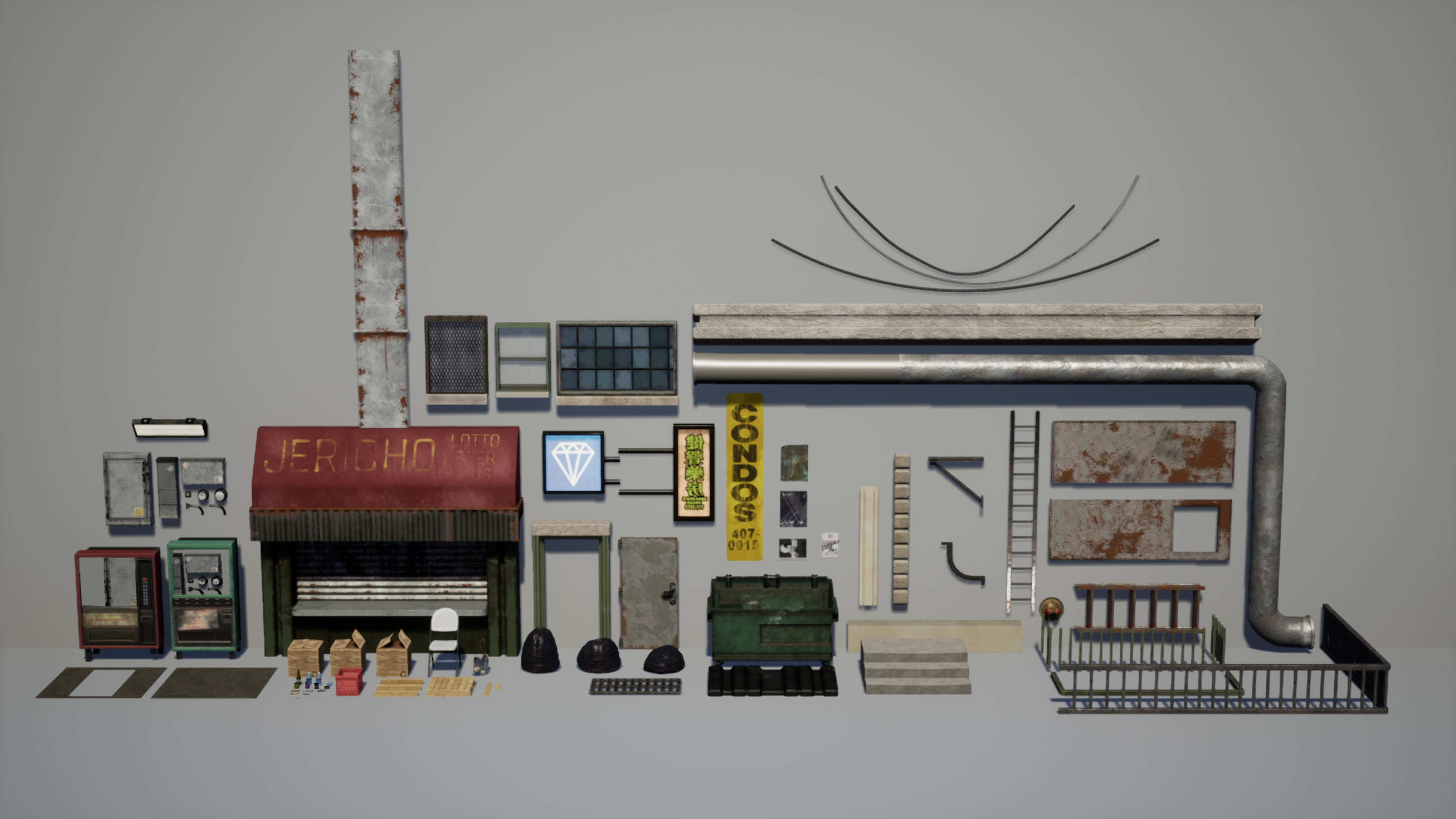 Modular Assets
This project gave me the opportunity to create modular props and other assets to use within the scene. 