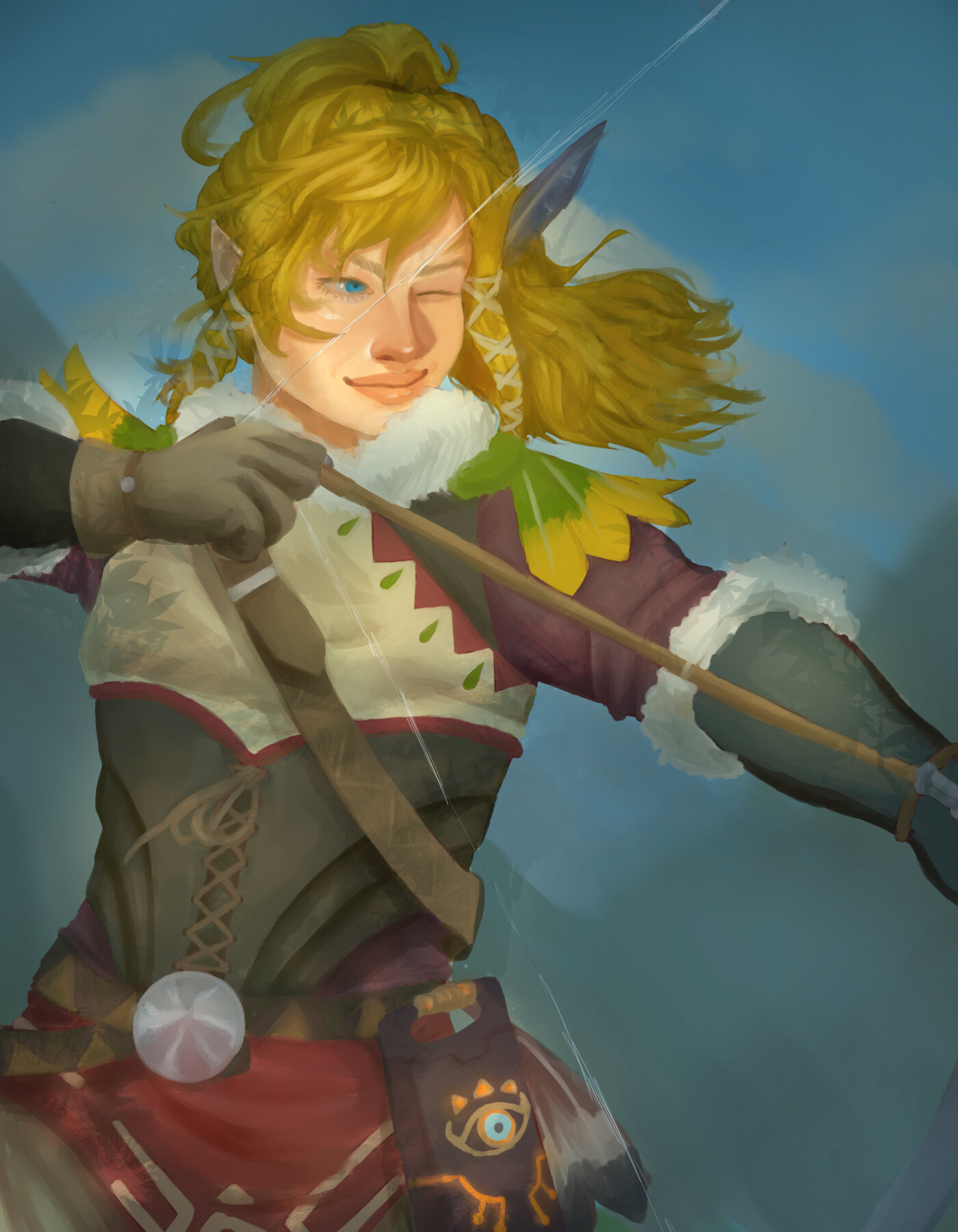 ArtStation LoZ BotW Rito Village Link