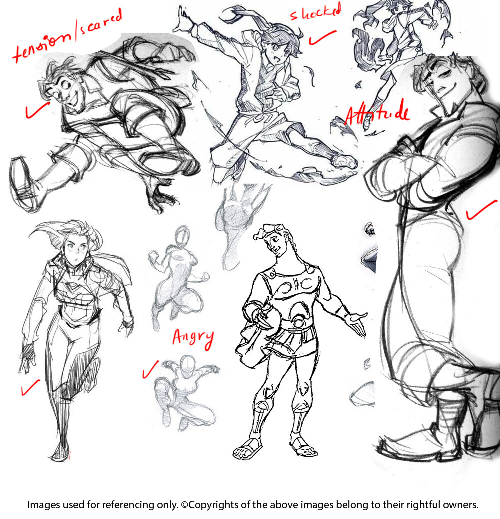 Artstation Character Gestures And Expression Sheet