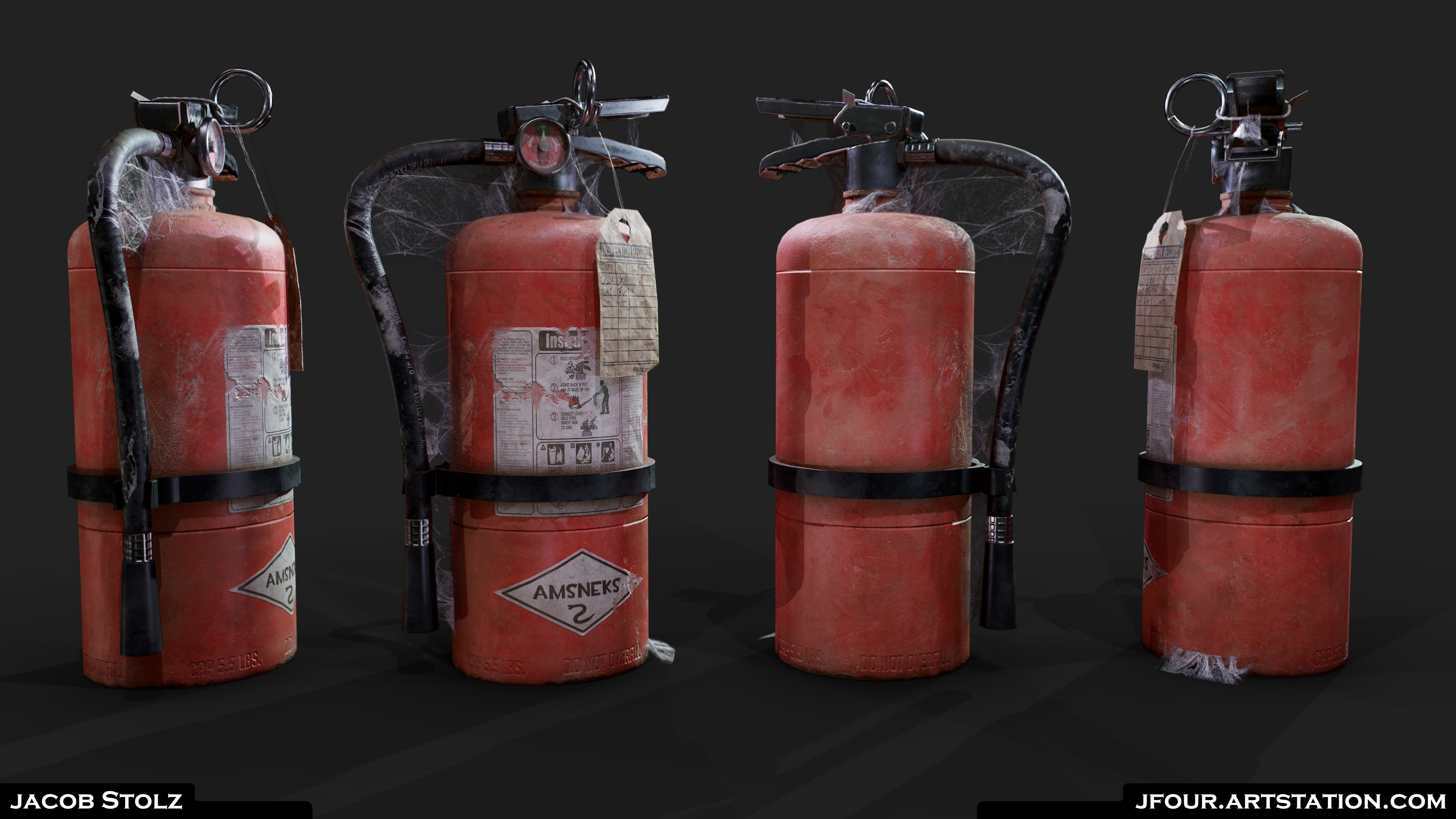 Artstation Dusty Fire Extinguisher Jacob Stolz