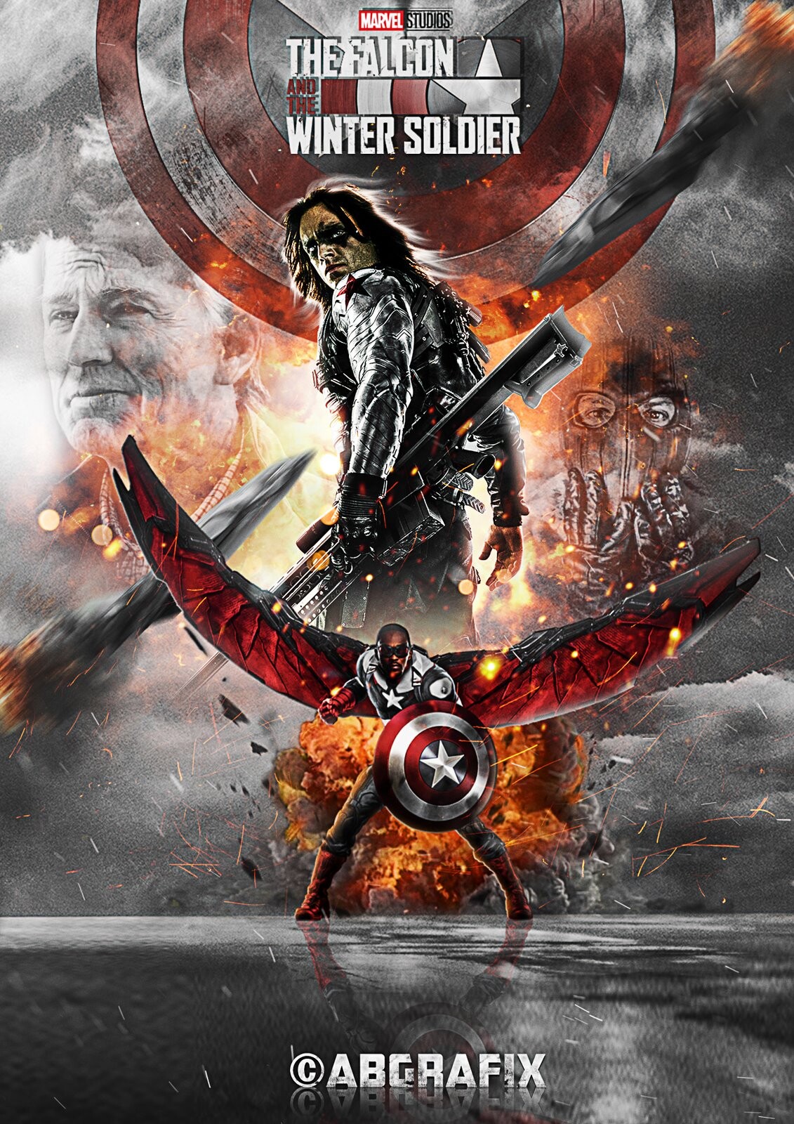 falcon marvel winter soldier poster