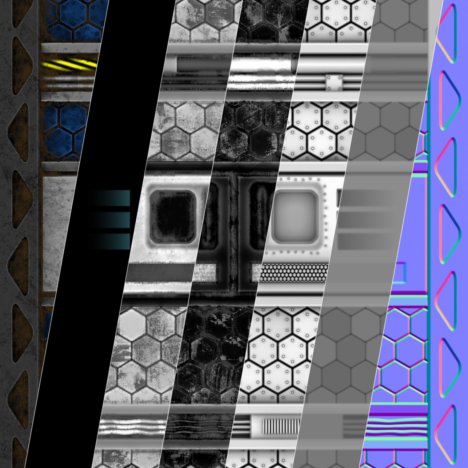 BaseColor/Emissiv/Roughness/Metallic/AO/Height/Normal