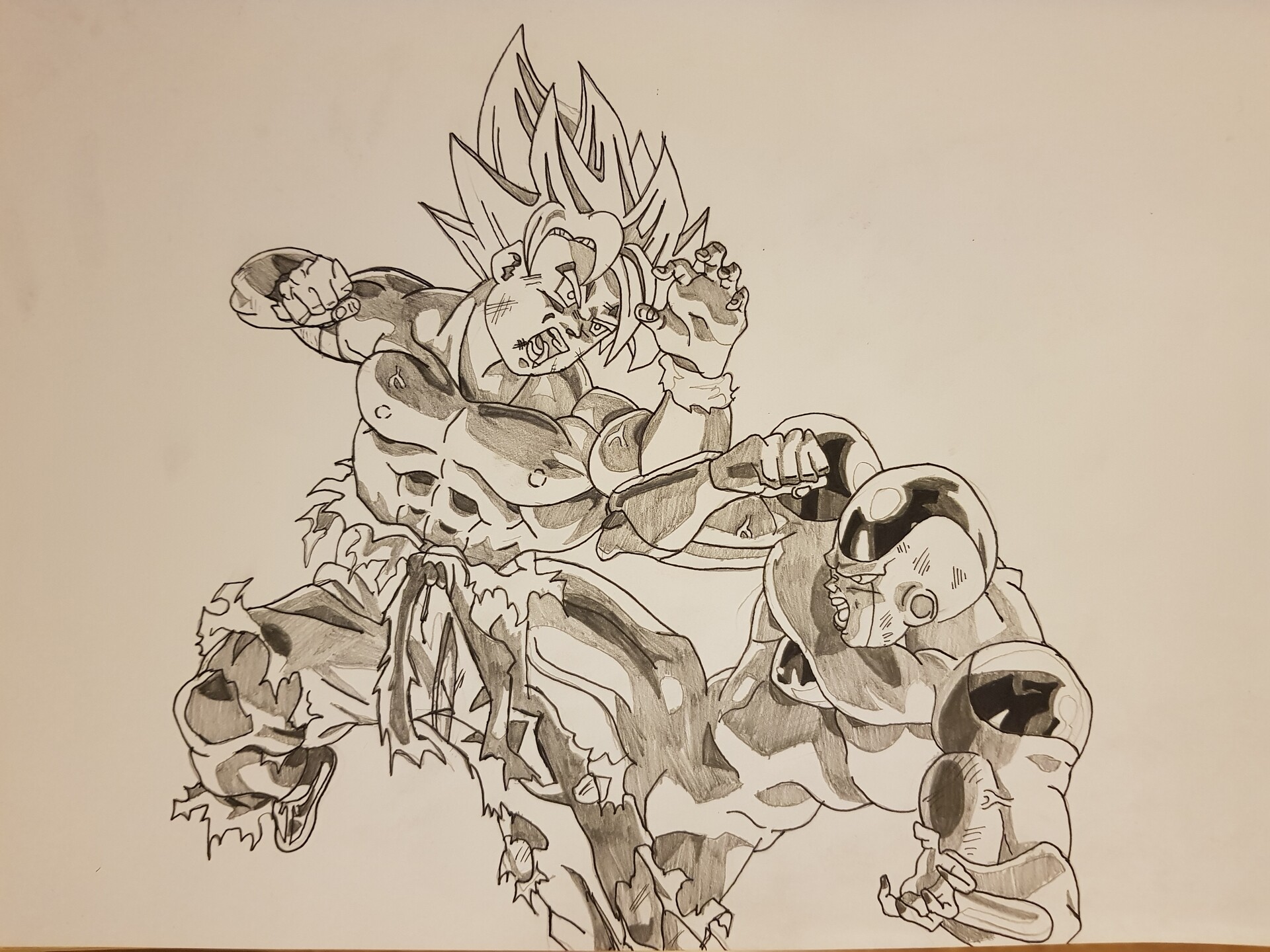 Doing a drawing everyday Heres Goku and Frieza Hope you like it   rDragonballsuper