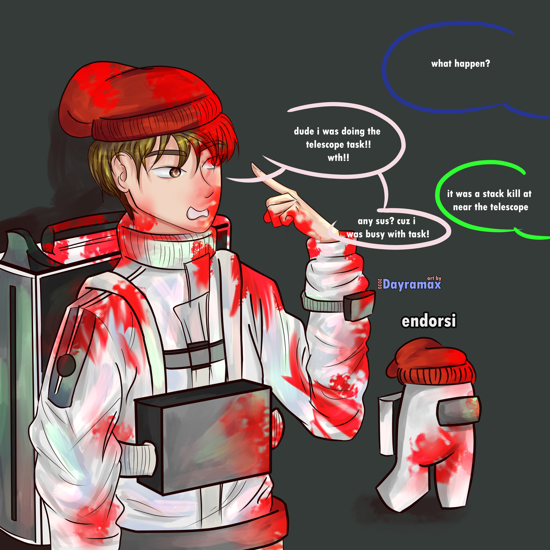 ArtStation - Red is sus (Among Us)