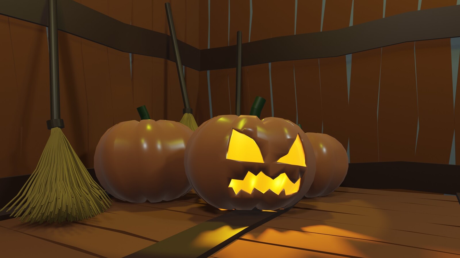 Scary Pumpkin with normal Pumpkin