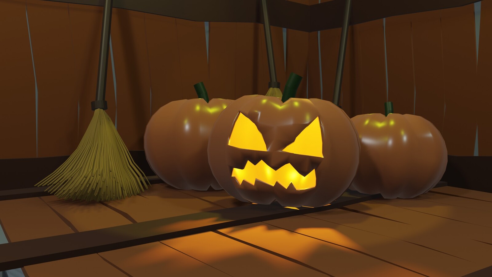 Scary Pumpkin with normal Pumpkin