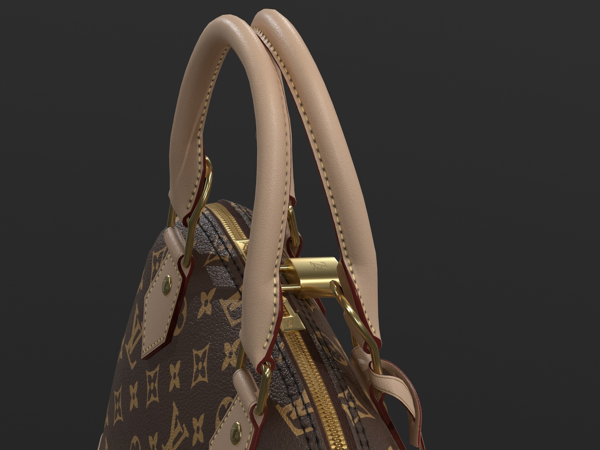 3D model Louis Vuitton Alma BB Top Handle Bag in Epi Leather Warm VR / AR /  low-poly