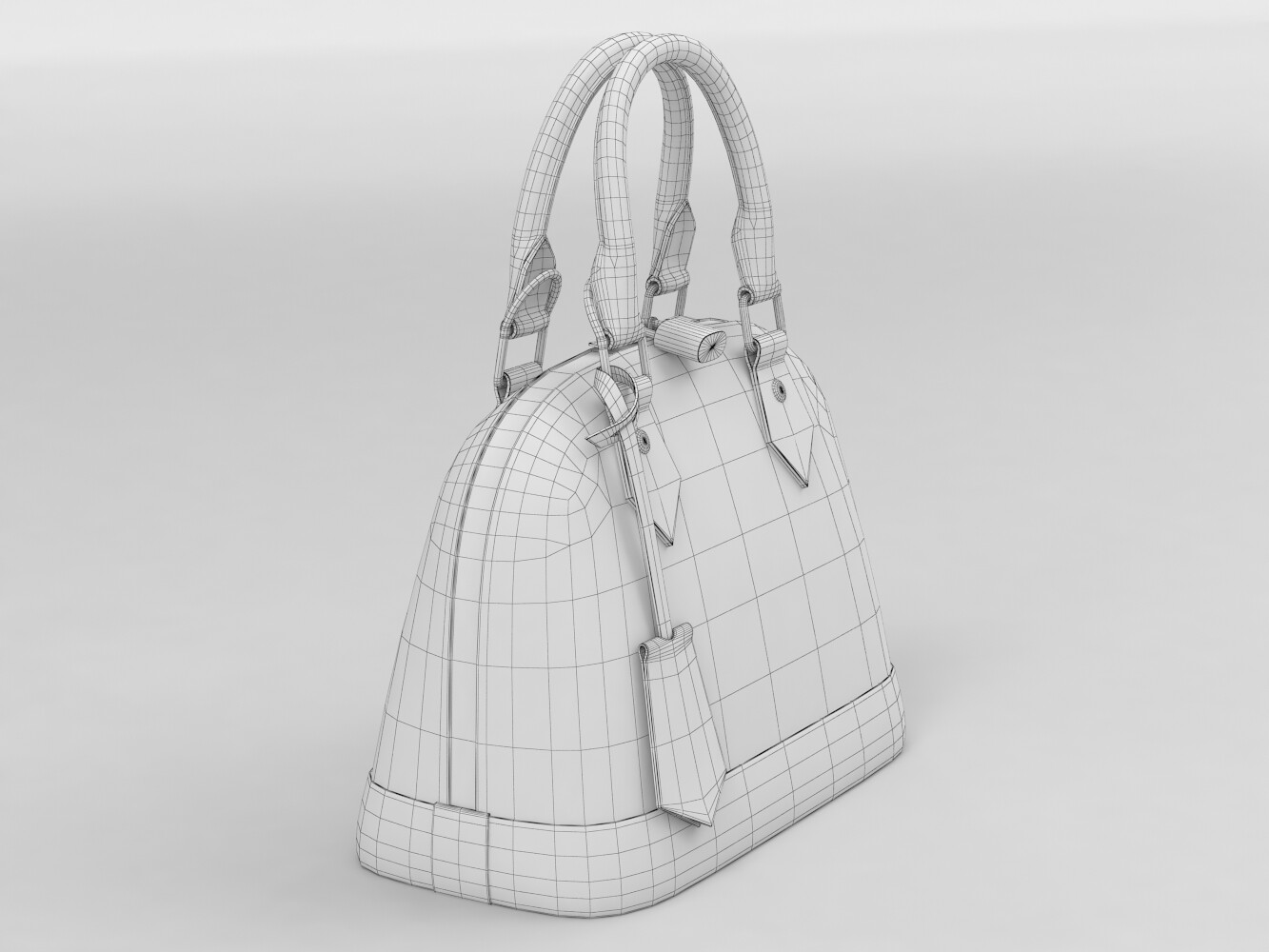 3D Model Collection Louis Vuitton Alma BB Bag VR / AR / low-poly