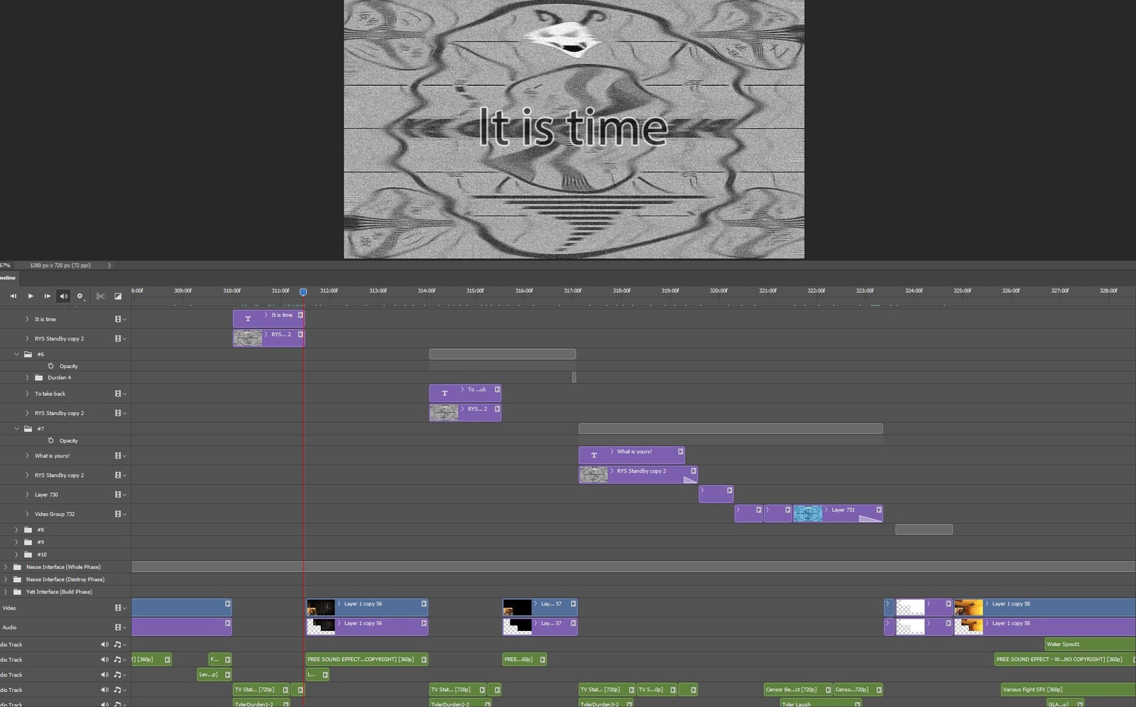 The "Return of the Yeti, Part 1" visual effect within Photoshop video editor