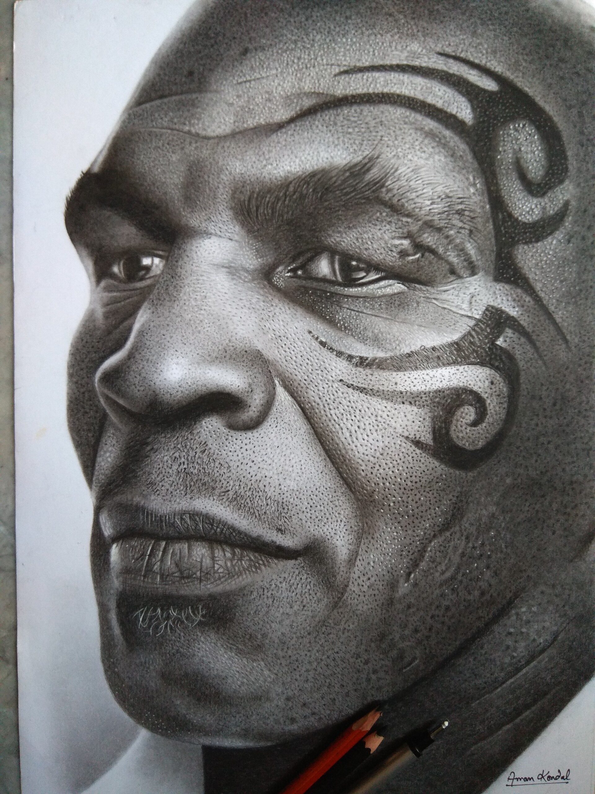 How to Draw Mike Tyson with Pencils Time Lapse  YouTube