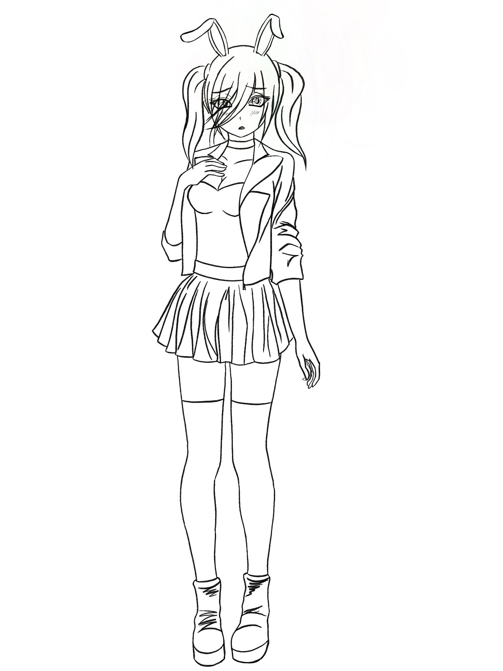 My Anime Drawing 2 No Color by maidenswing on DeviantArt