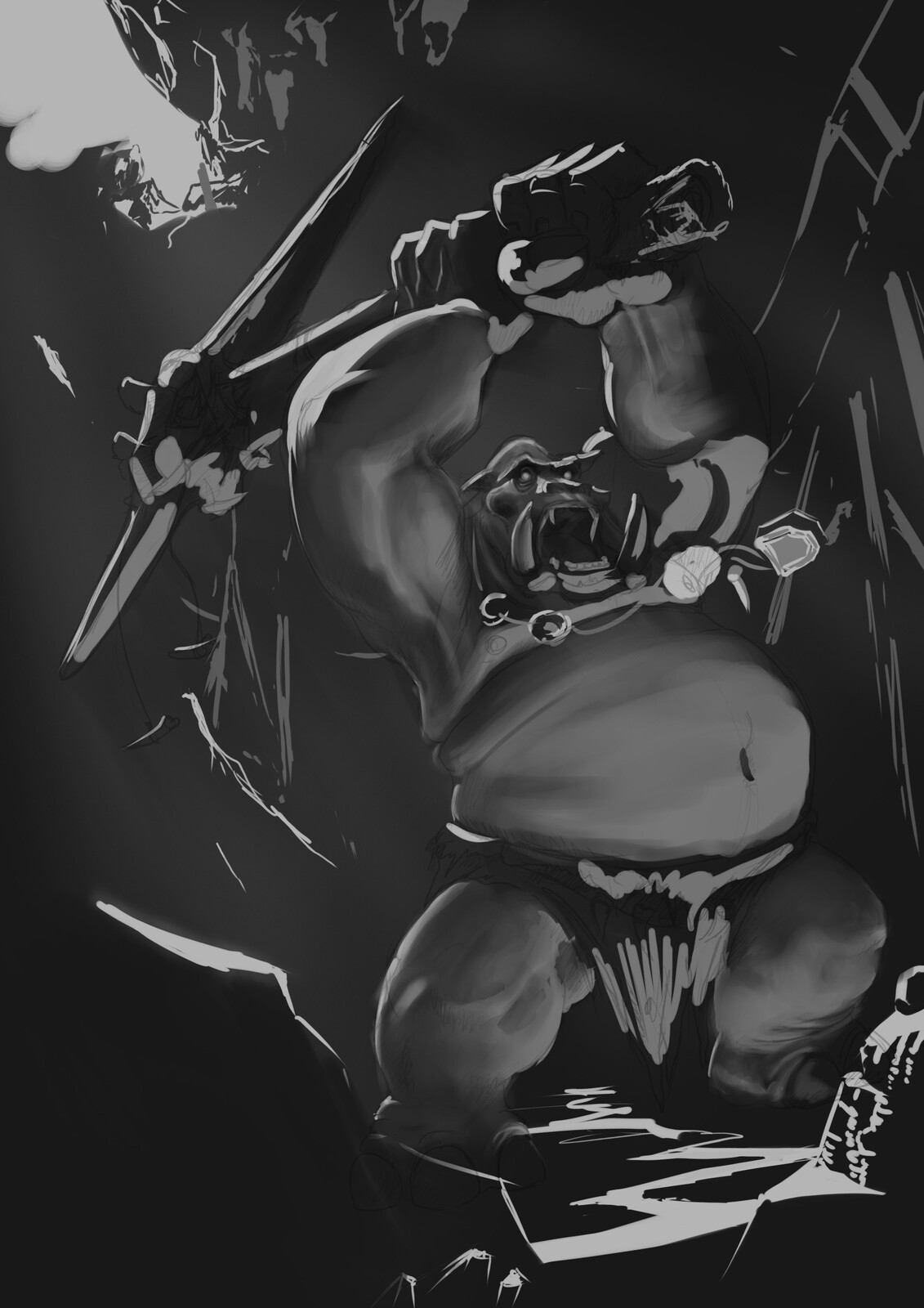 greyscale sketch