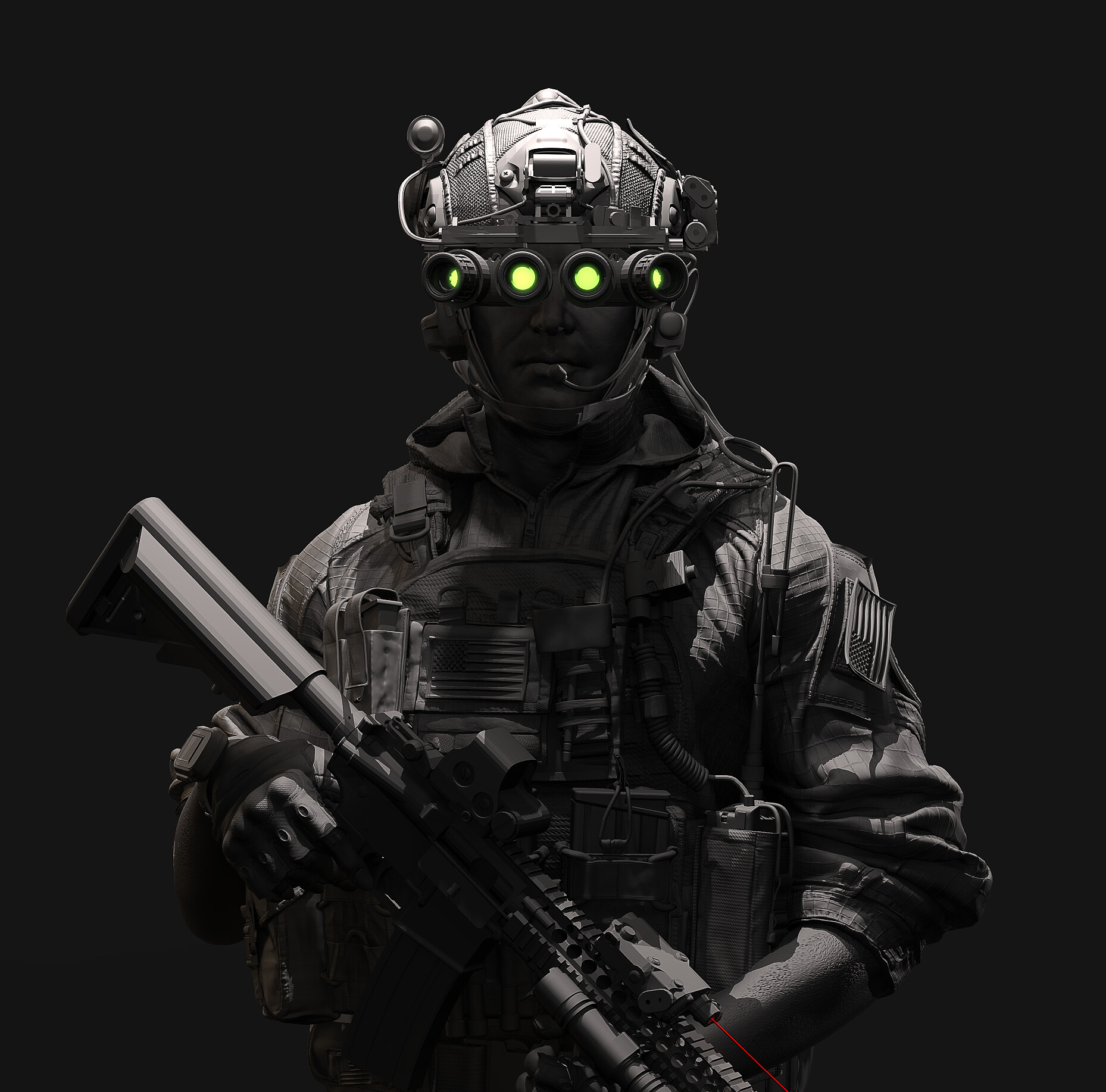 ArtStation - DEVGRU rifleman highres keyshot render