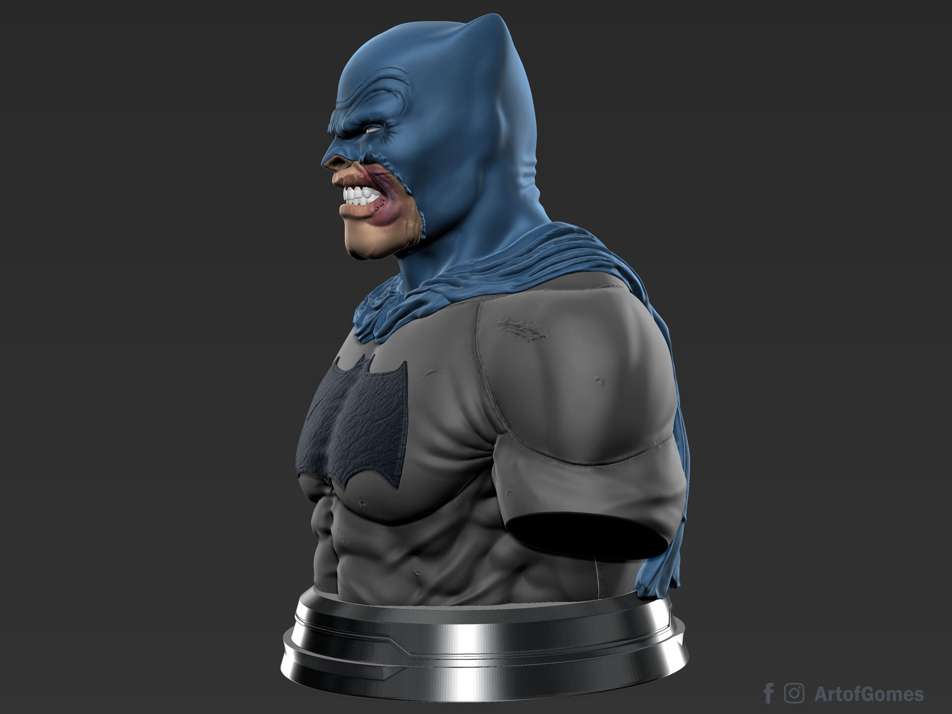 10" Tall LARGE 3D Printed Batman Bust The Dark Knight Bust Frank Miller 