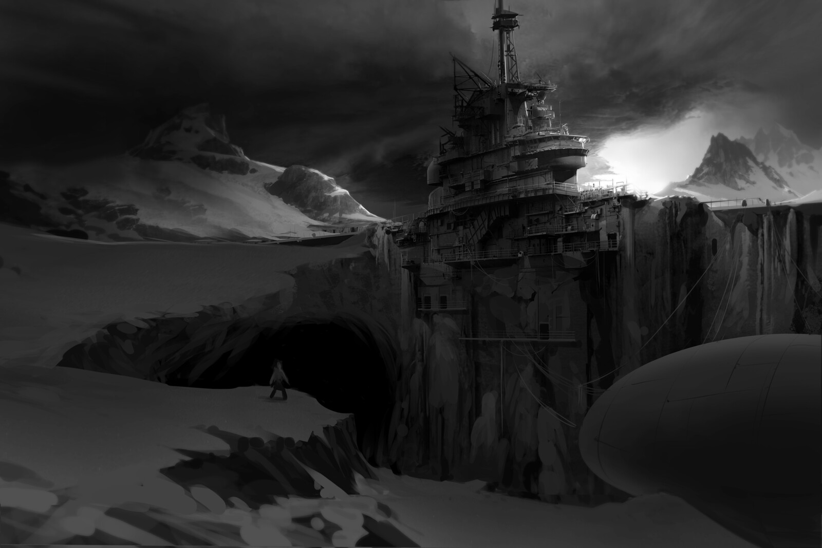 Ice-bound vessel