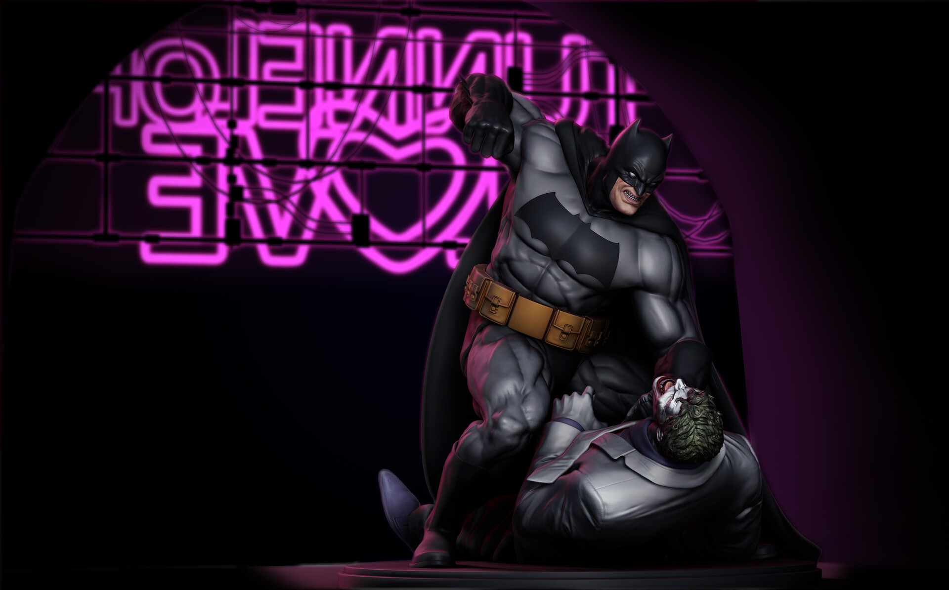 ArtStation - Dark Knight Returns Batman vs Joker