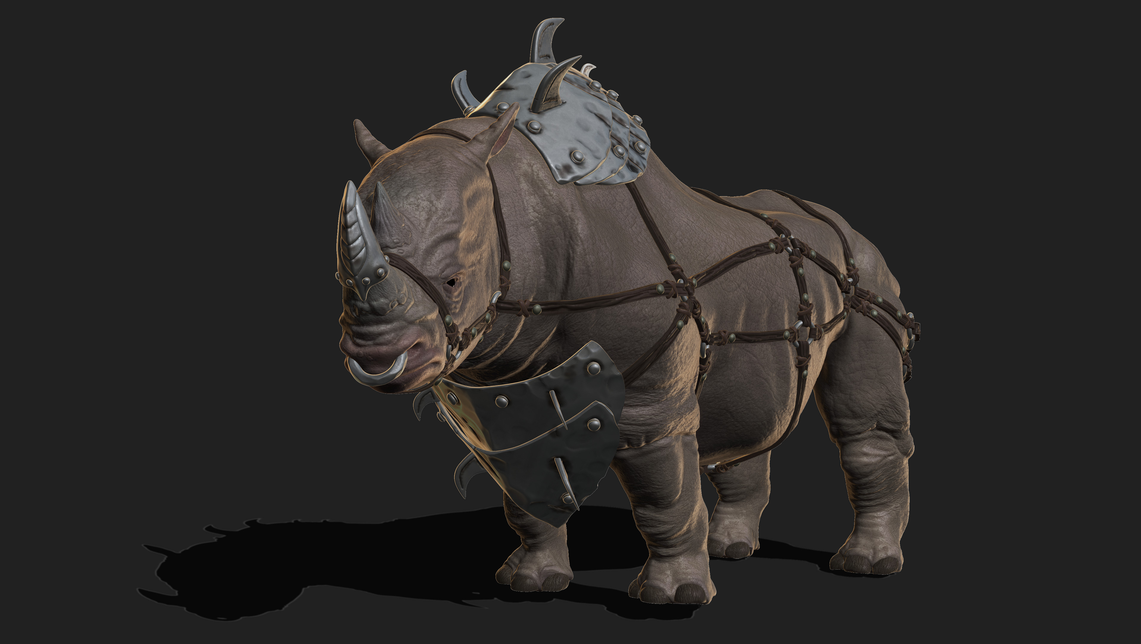 High poly model with optional armor. (The armor and the rendering was made in ZBrush, the composing in Photoshop) 