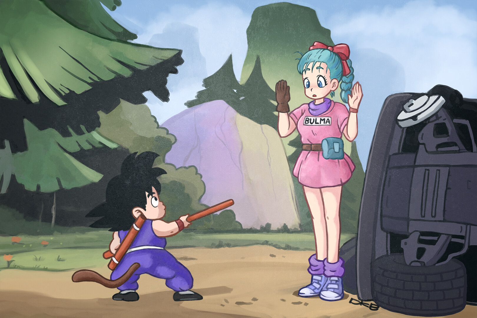 ArtStation - Goku meets Bulma