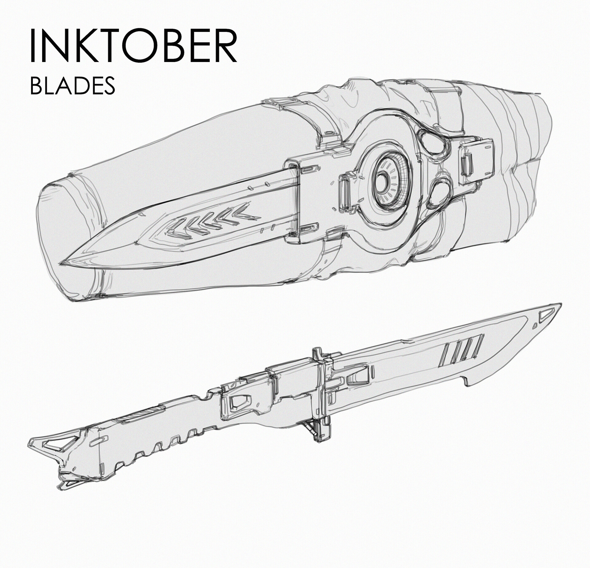 Artstation Sci Fi Inktober Sketches Himesh Anand
