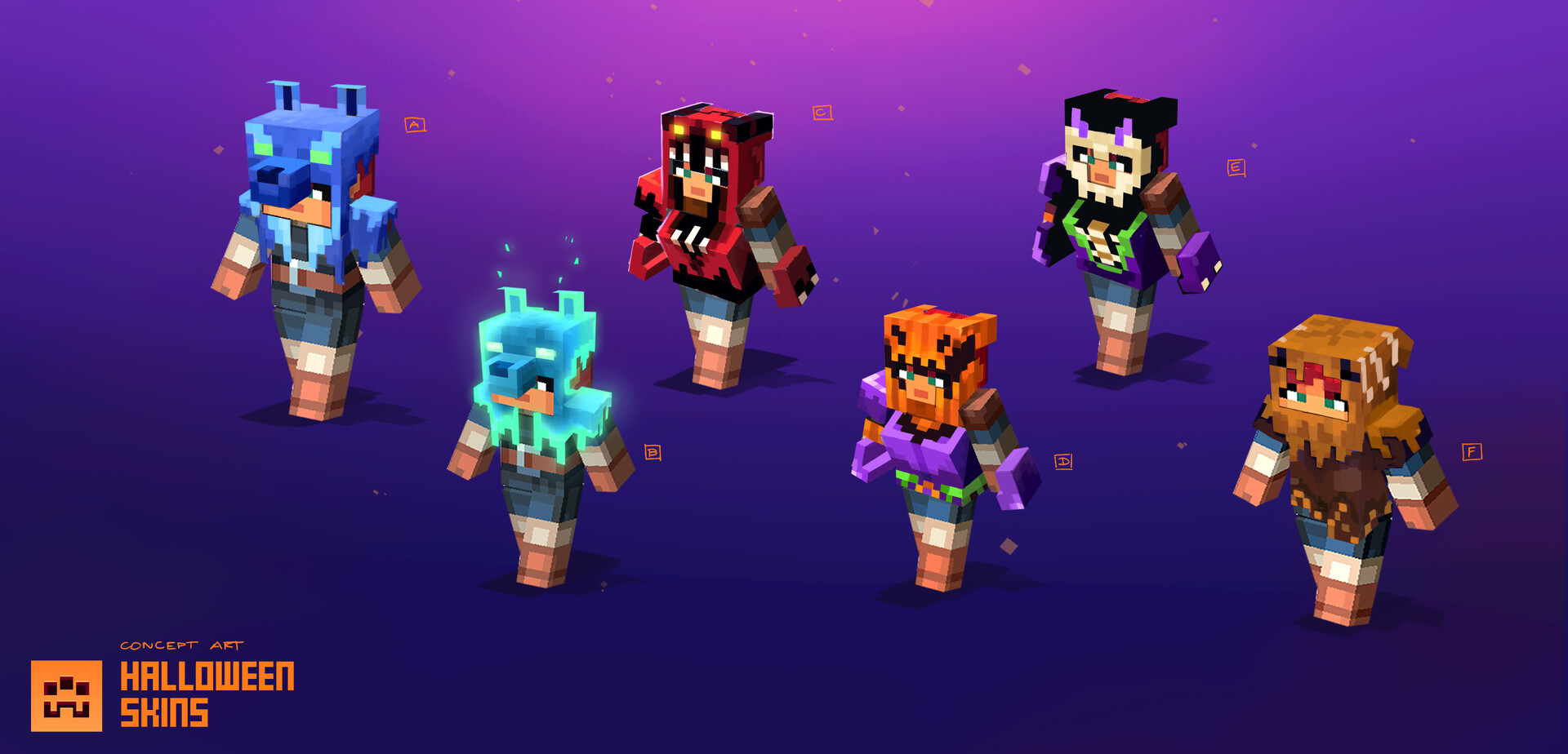 ArtStation Minecraft Dungeons Spooky Fall event skins