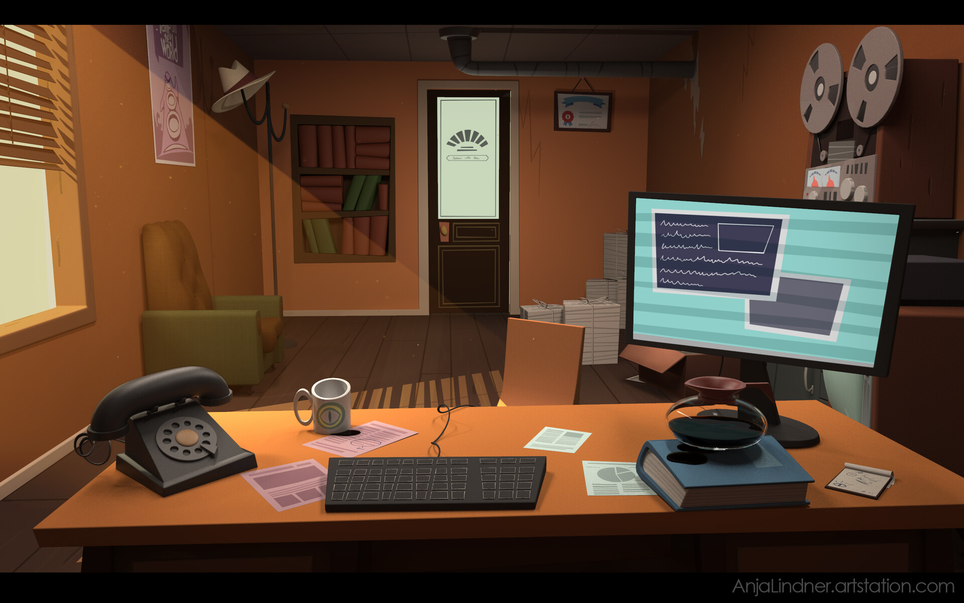 3D Office Desk - "Jamie's got Tentacles" 