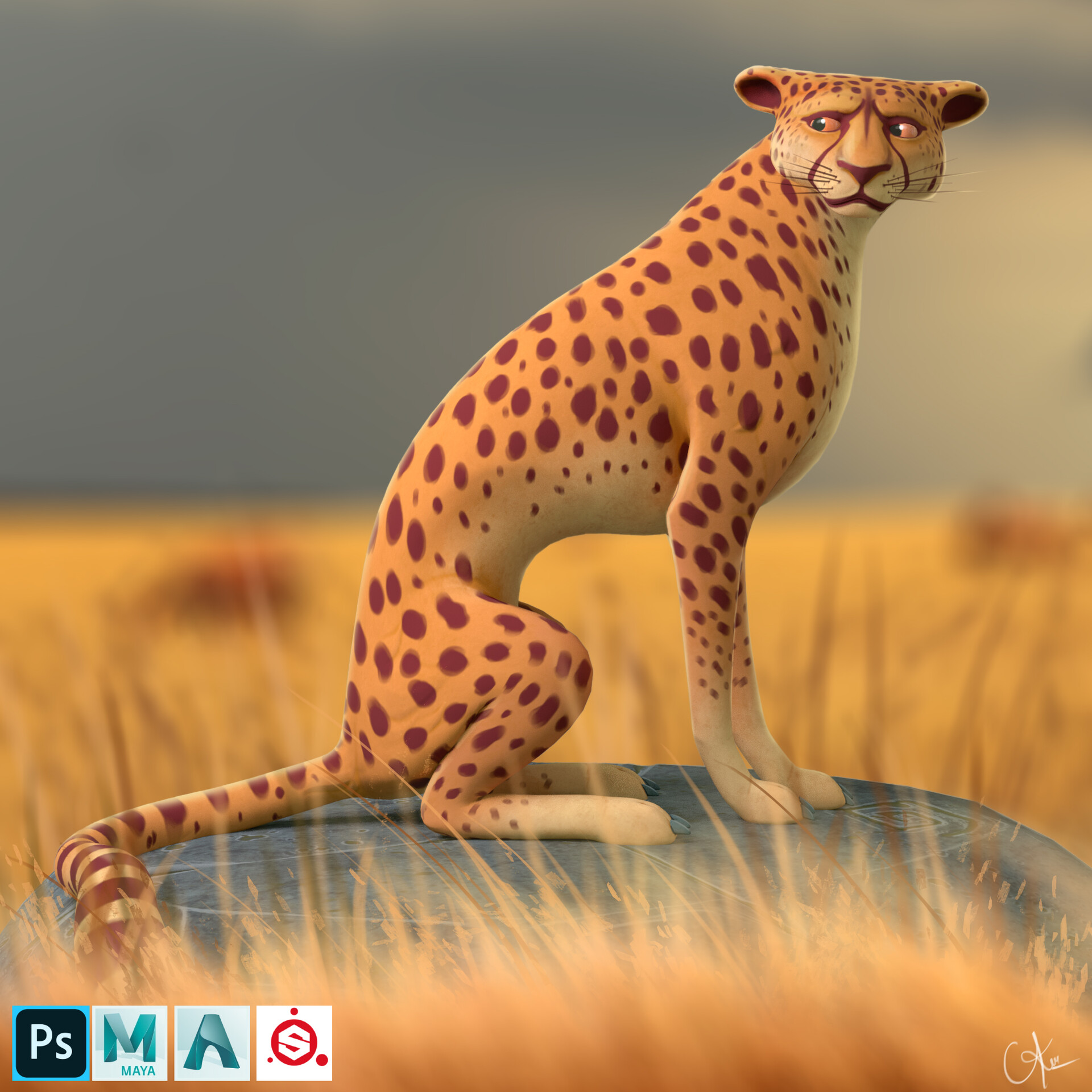 ArtStation Cheetah ( Jungle Safari )