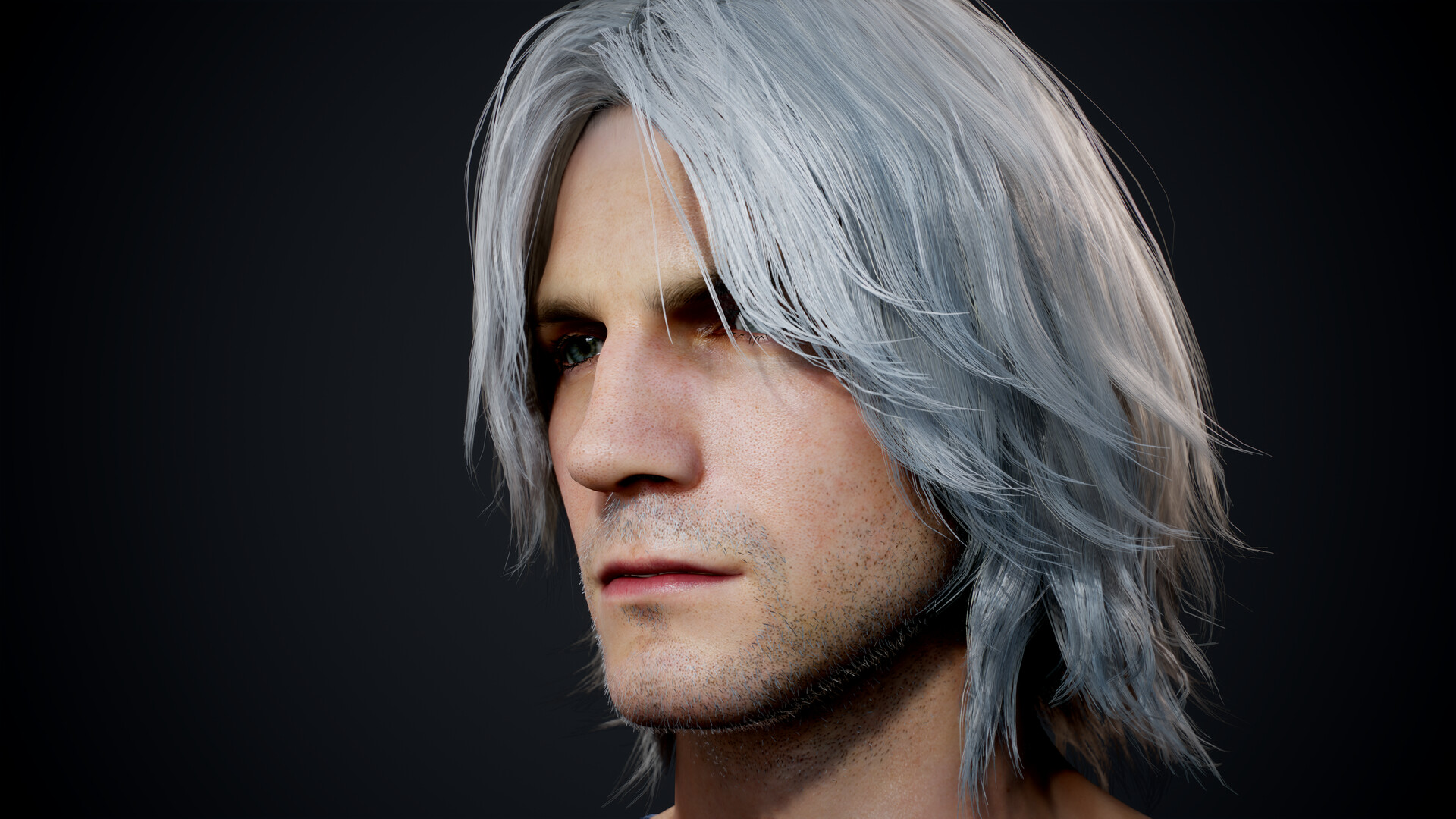 Devil May Cry 5 Dante Silver White Cosplay Wig