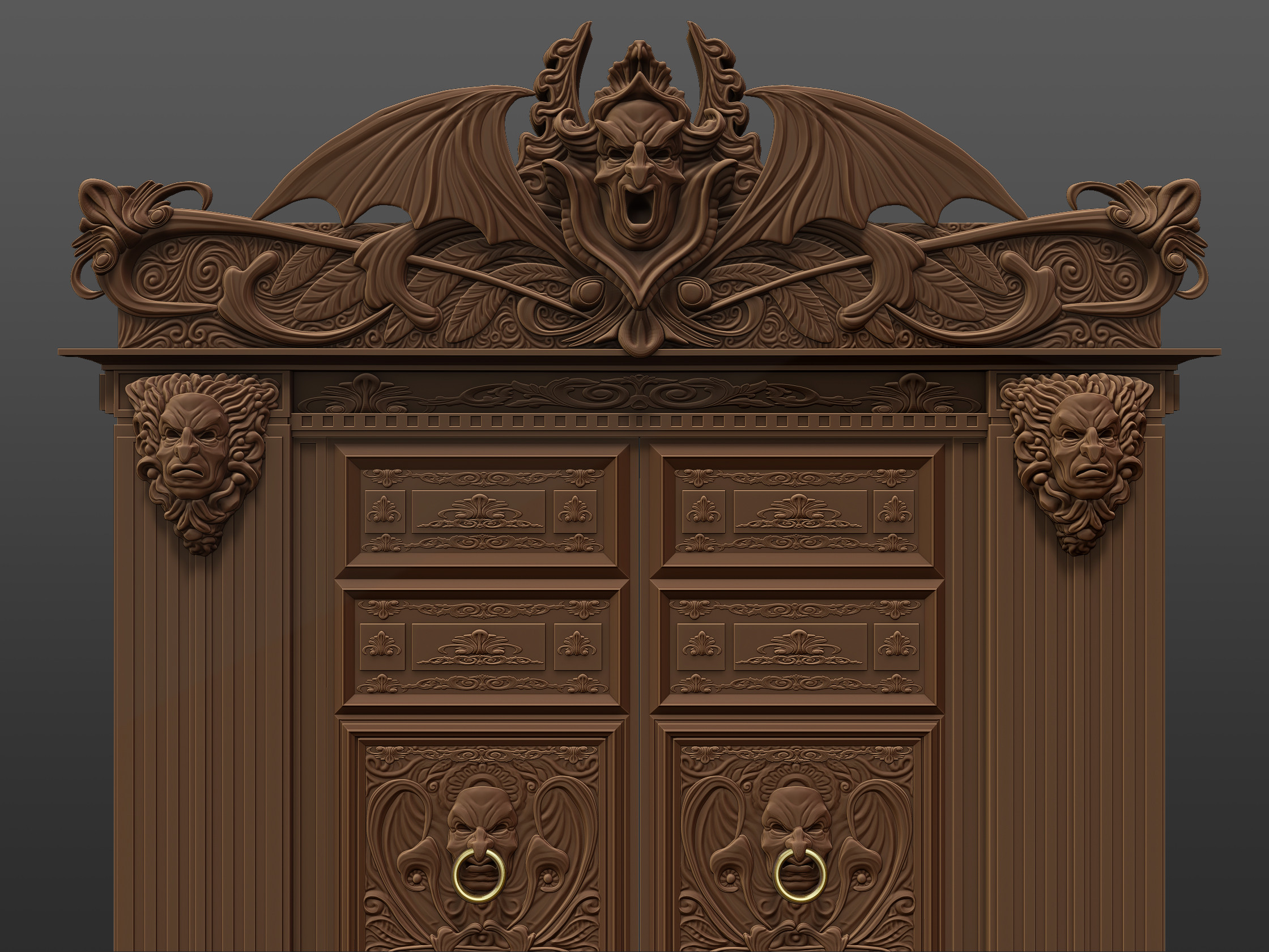 detail of the doorway I sculpted for the scene.