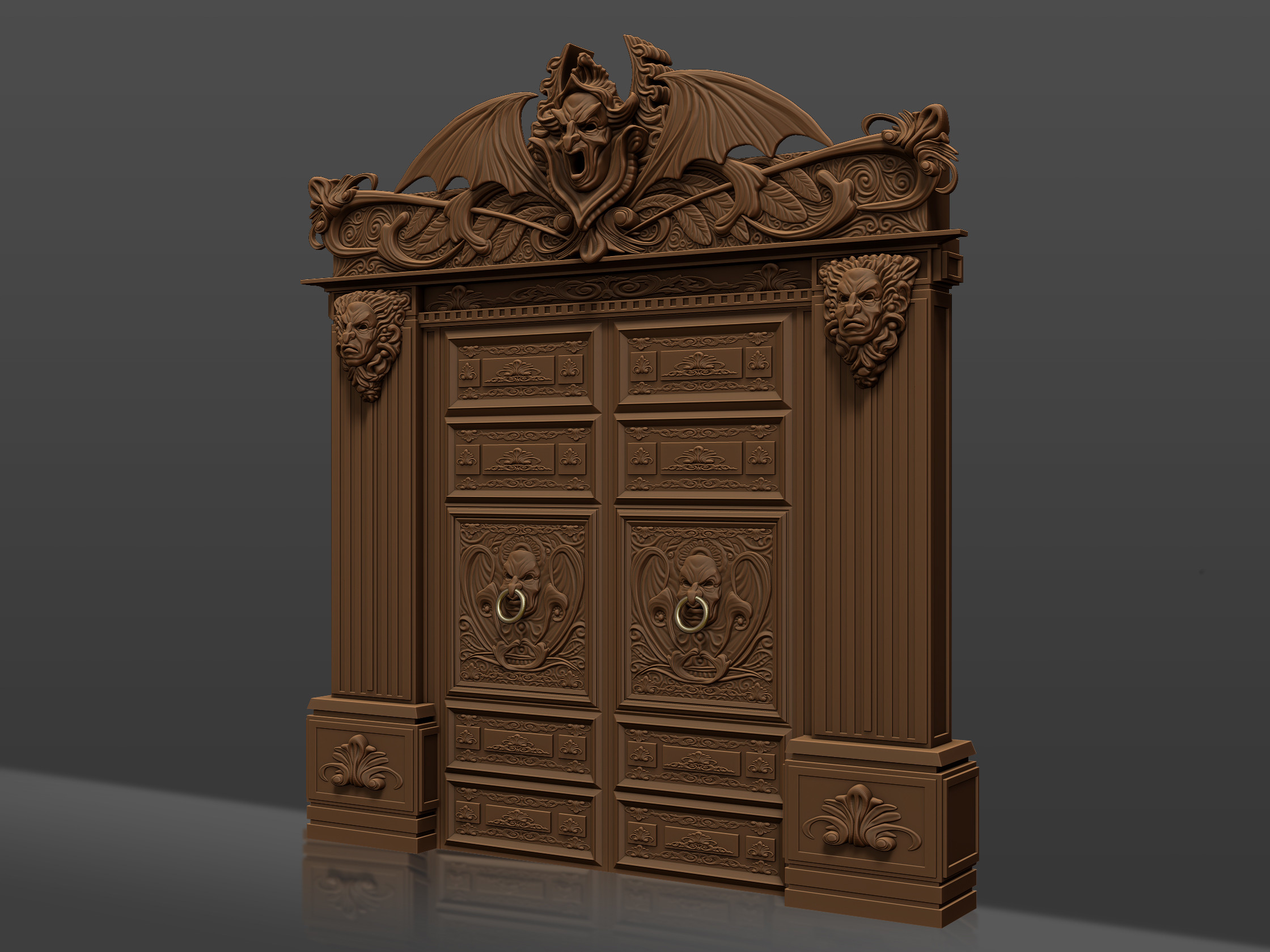 detail of the doorway I sculpted for the scene.