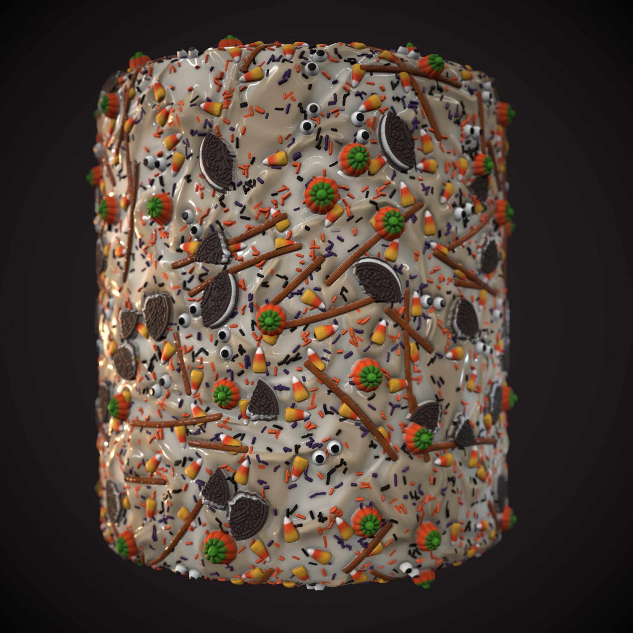 Cylinder Render. Yes the cookies say "Oweo" 