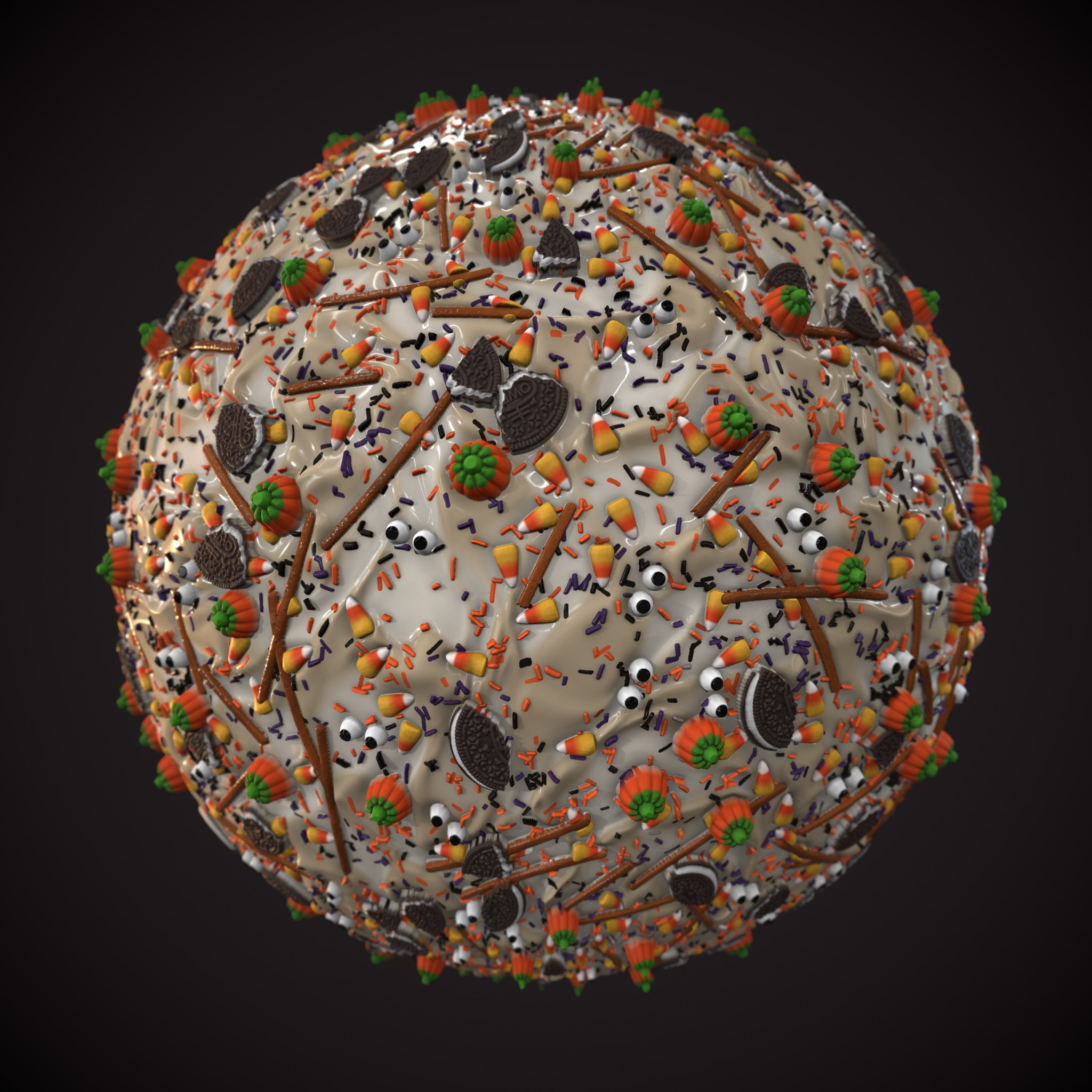 Sphere render. I like how the pumpkins stick out.