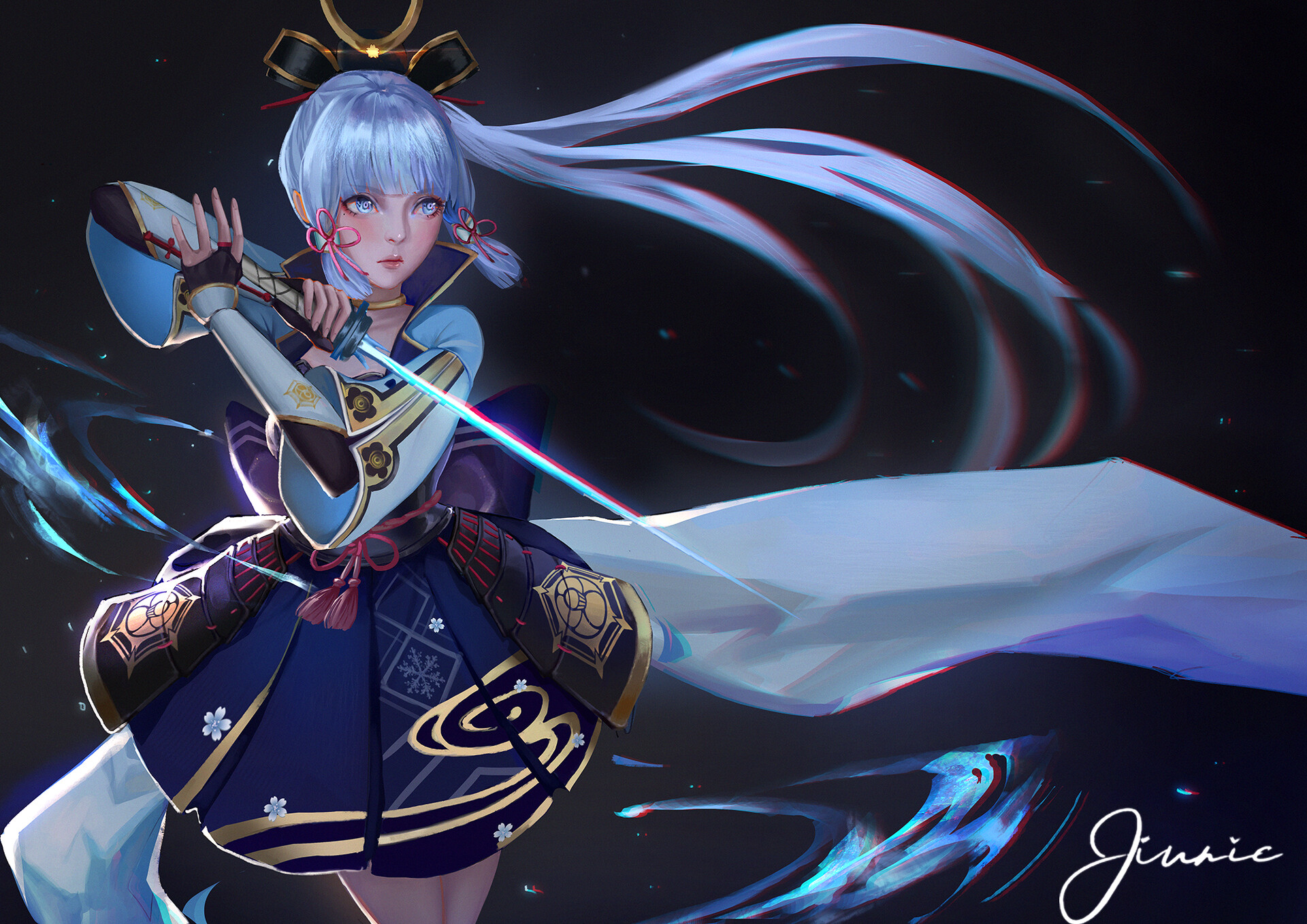 Artstation Kamisato Ayaka Genshin Impact Jinnie To