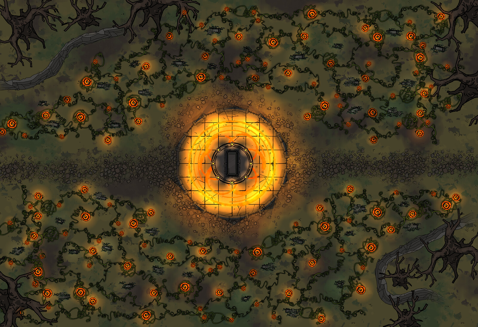 Battle Map | Halloween - Pumpkin Patch Graveyard