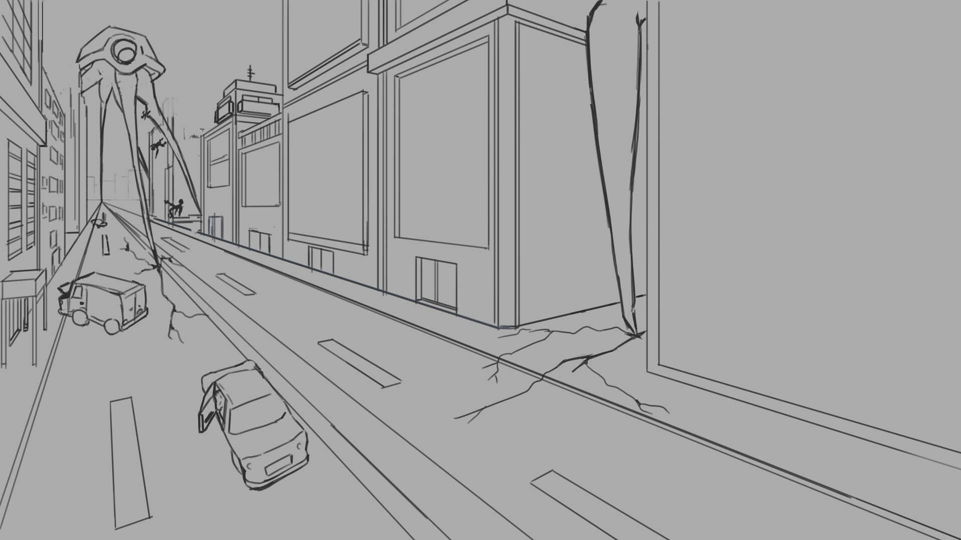 1 Point Perspective: Cityscape | Inside The Outline