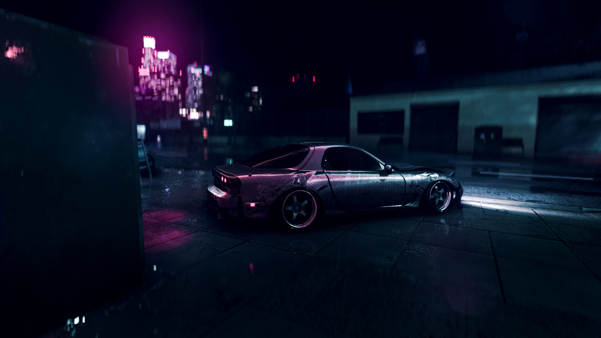 ArtStation - Slightly damaged Mazda RX-7