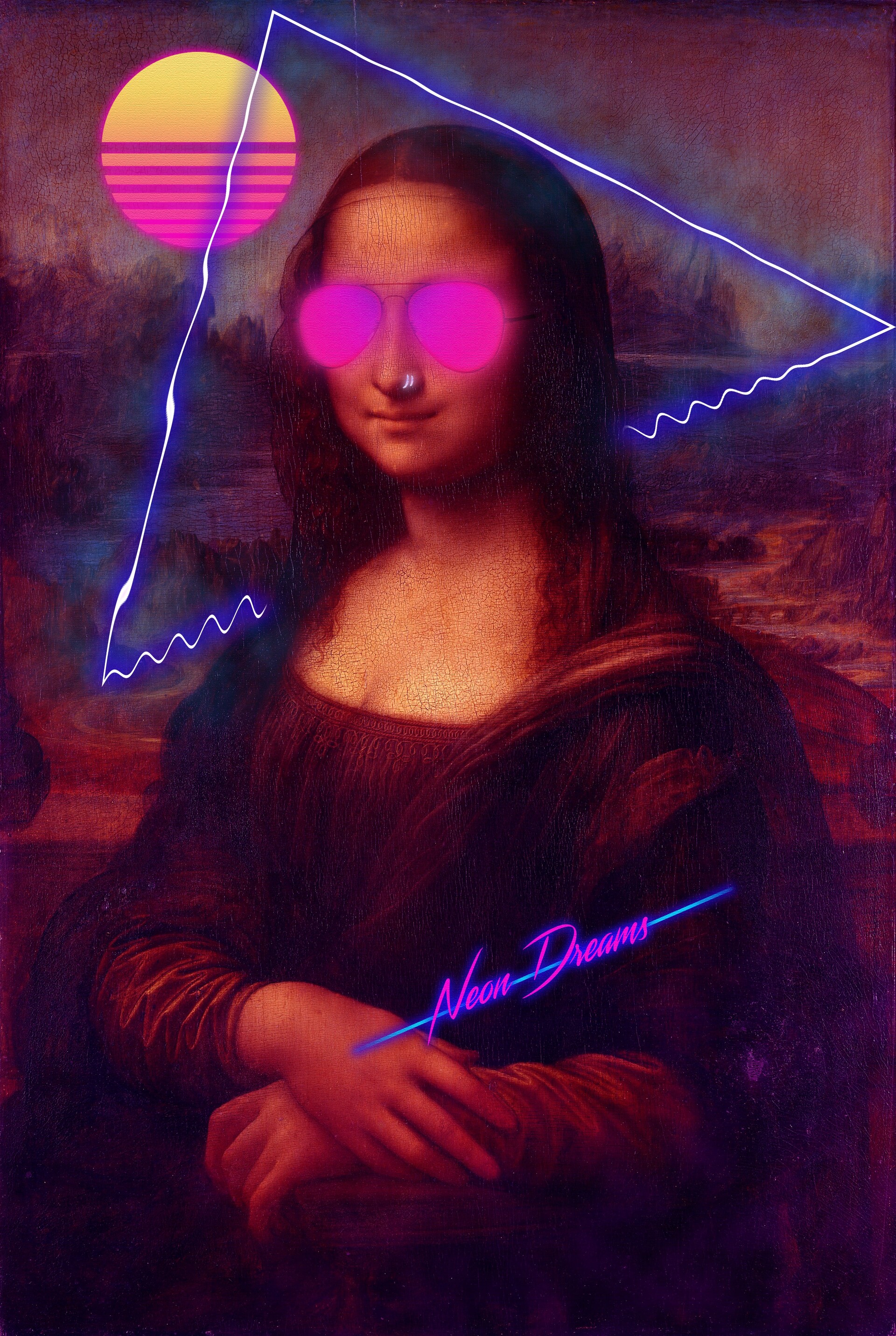 Pictures 'Mona Lisa' With Neon Colors Phone Card $20 MONA Museum of Neon Art 