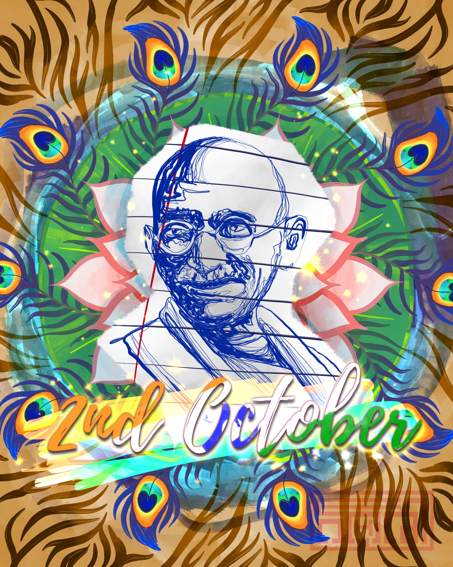 Gandhi Jayanti Drawing Easy | Gandhi Jayanti Poster | Mahatma Gandhi Drawing  | 2 October Day Poster - YouTube