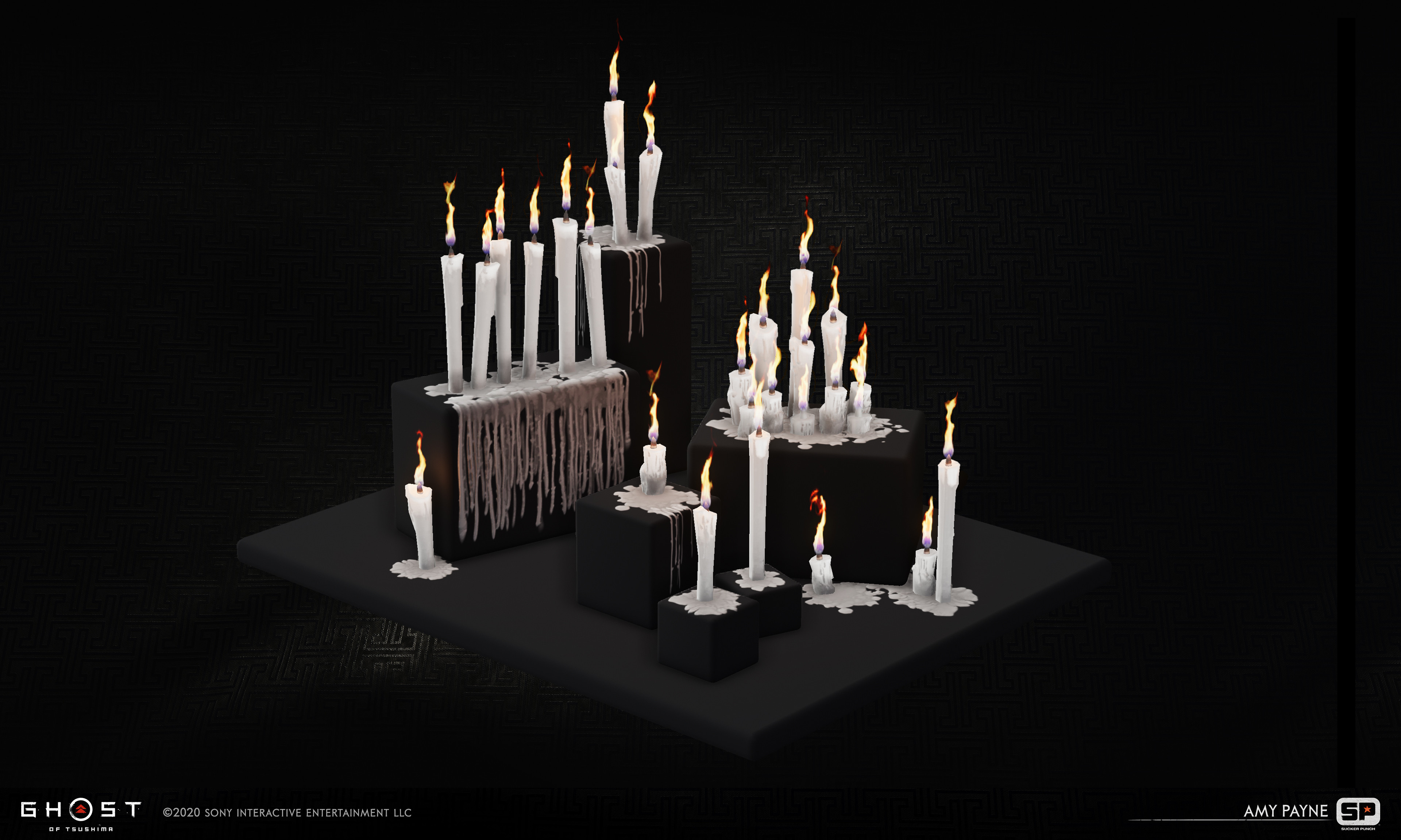 White dripping candles used in Legends Raid. Flame FX by Matt Vainio.