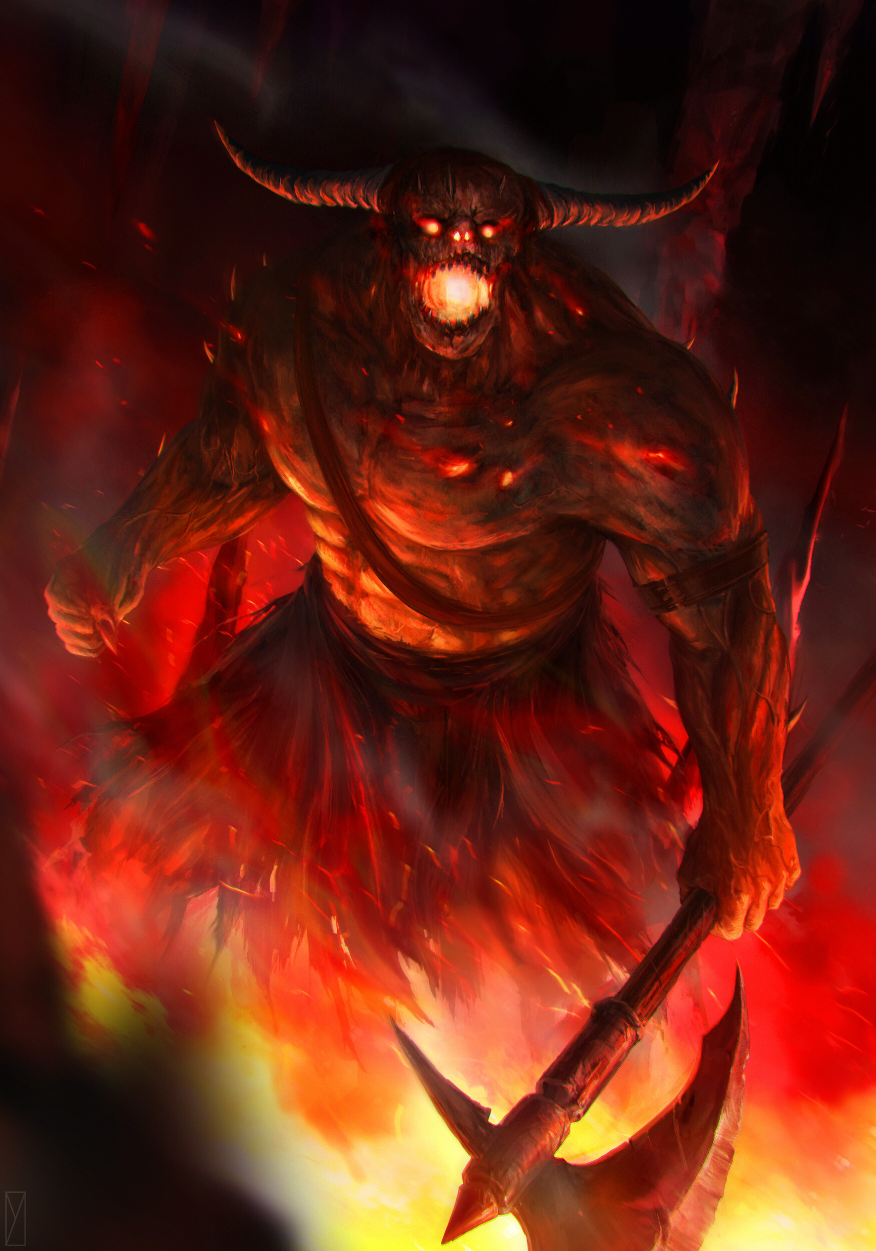 fire demon drawing