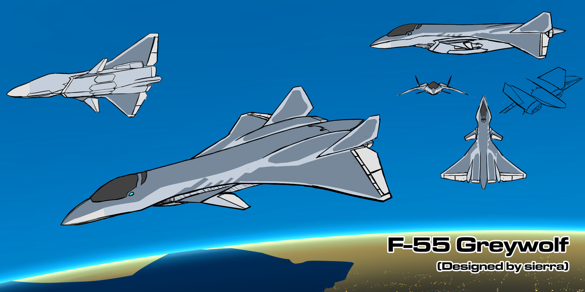 ArtStation - F-55 Greywolf (Design Commison)