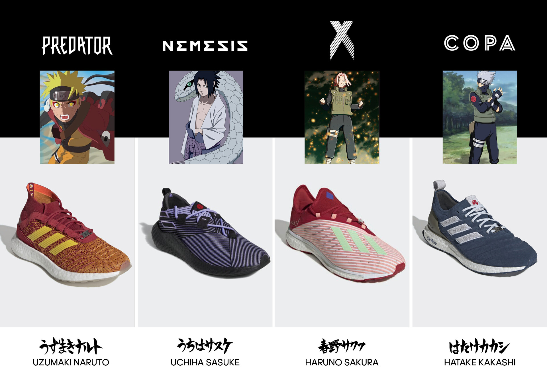 Kakashi Sneakers From Naruto x Adidas COPA UltraBOOST Collab Revealed