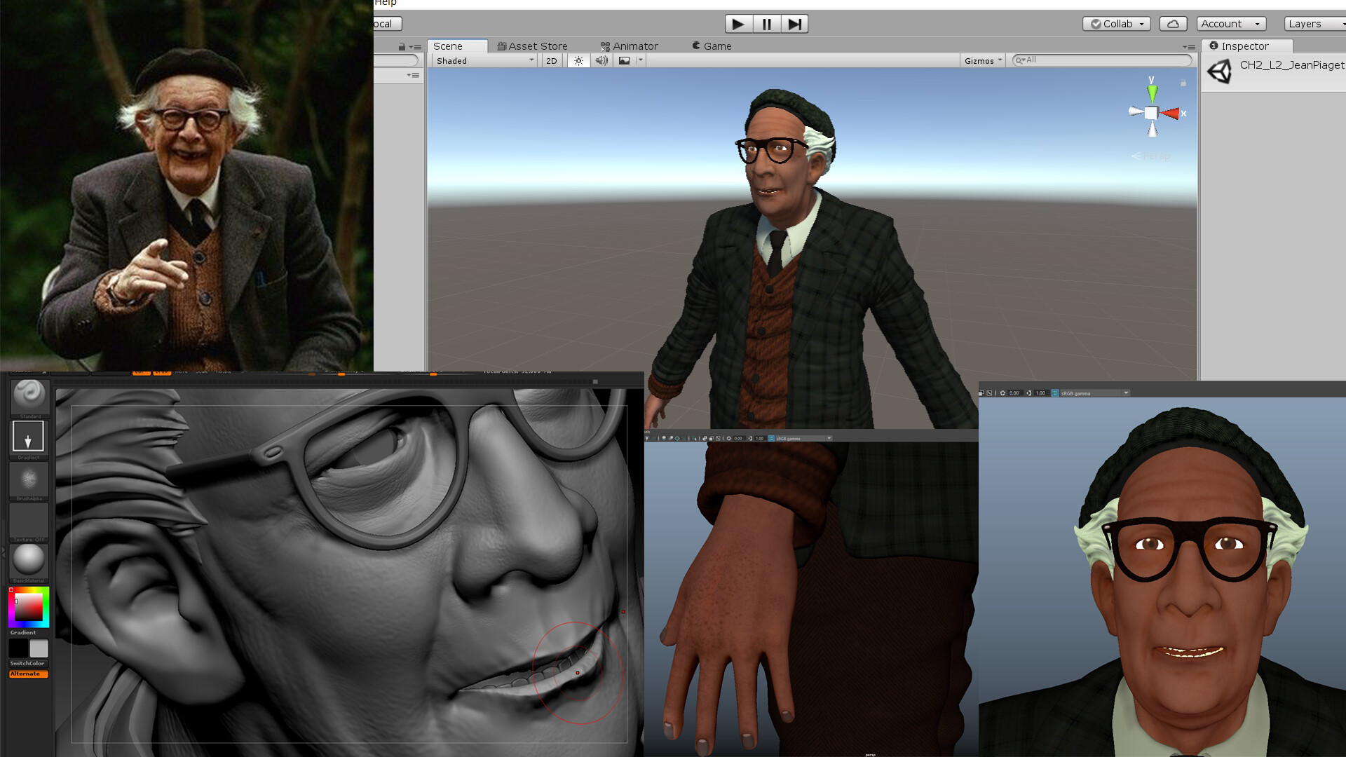 ArtStation Jean Piaget 3D Figure Sculpt Texturing