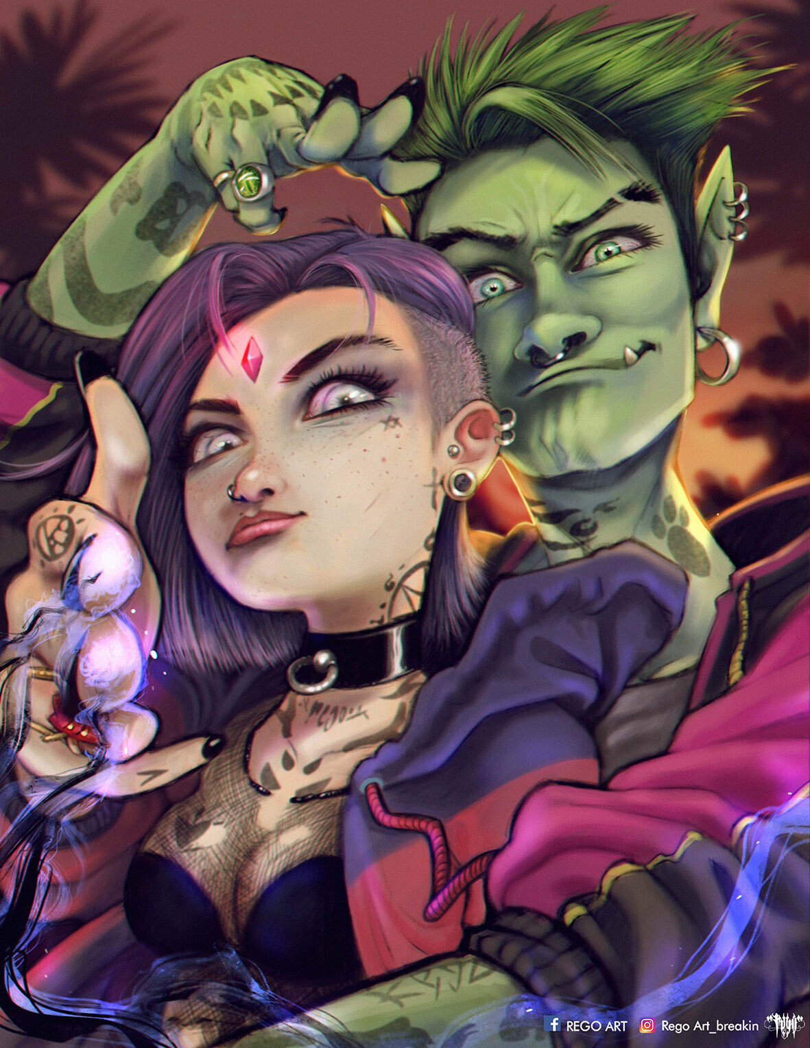 Artstation Raven Ft Beastboy Fan Art Rego Art