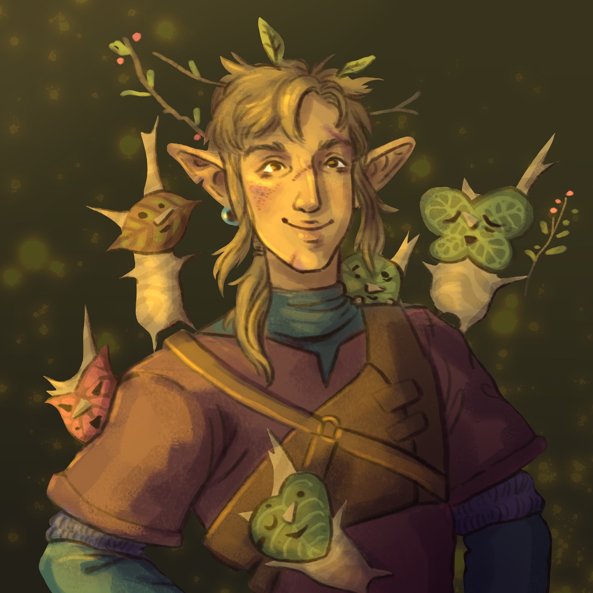 Laura Cano - Link and korok fanart